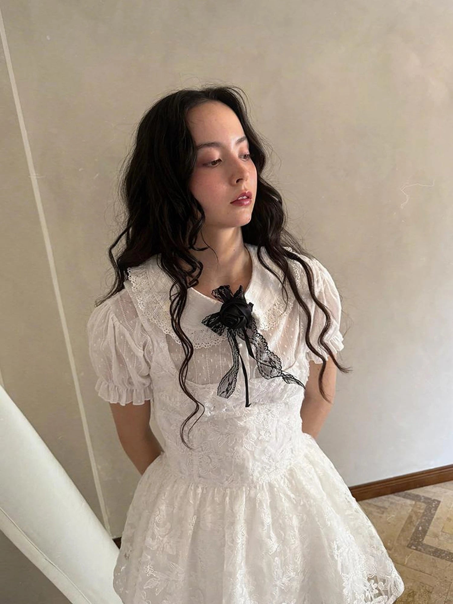 Fairytale Print Knit Jumper Dress With Doll Illustration