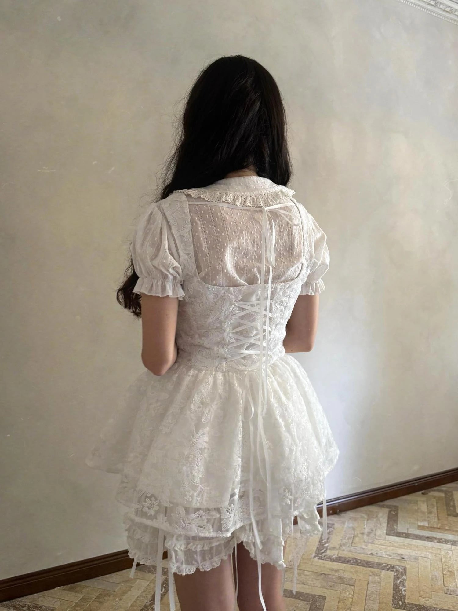 Fairytale Print Knit Jumper Dress With Doll Illustration