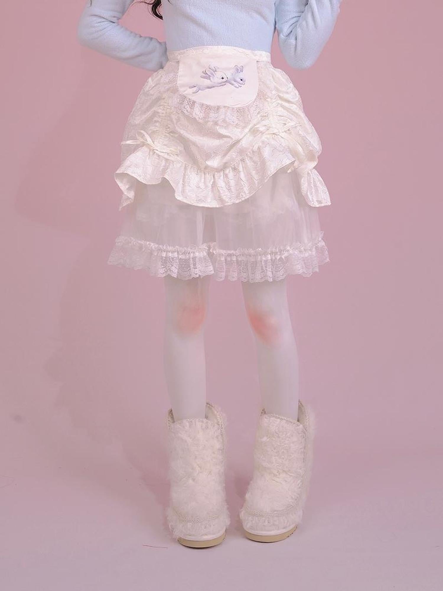 Daytoday Floral Bloom Tulle Layered Mini Skirt Set