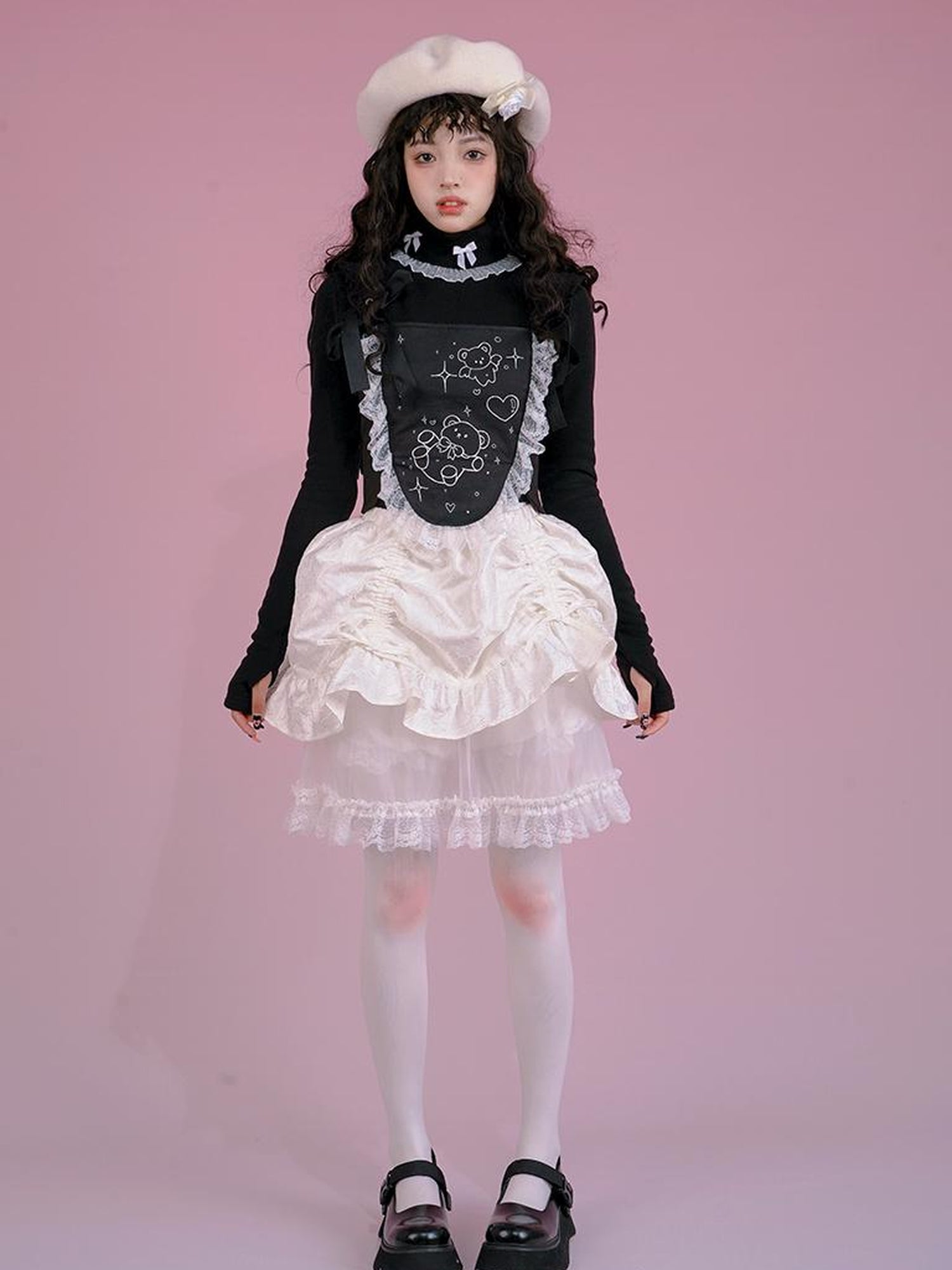 Daytoday Floral Bloom Tulle Layered Mini Skirt Set