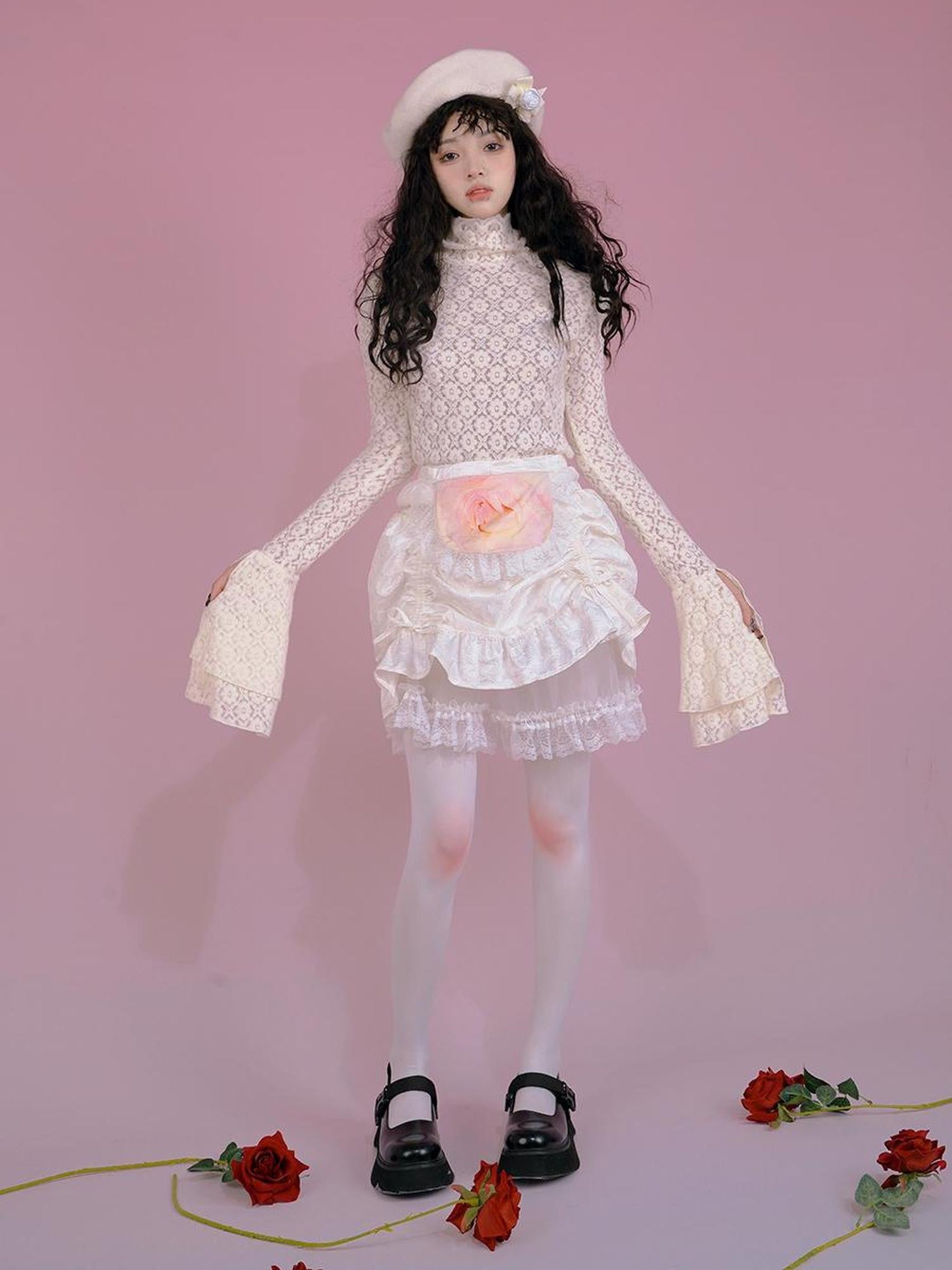 Daytoday Floral Bloom Tulle Layered Mini Skirt Set