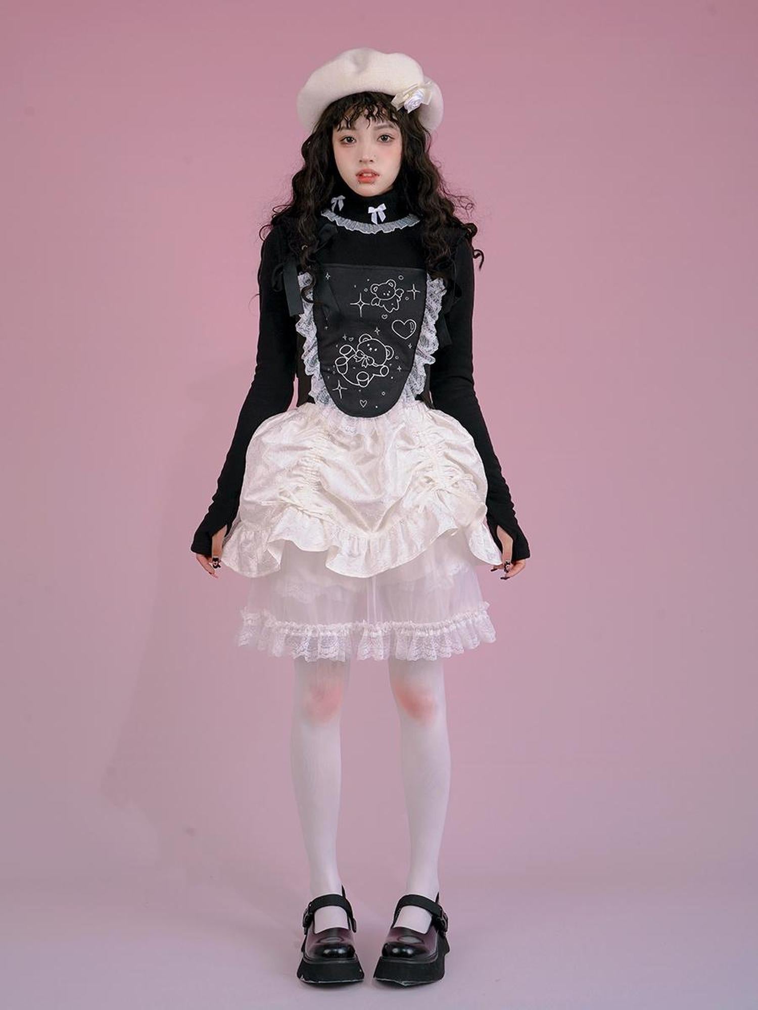 Daytoday Floral Bloom Tulle Layered Mini Skirt Set