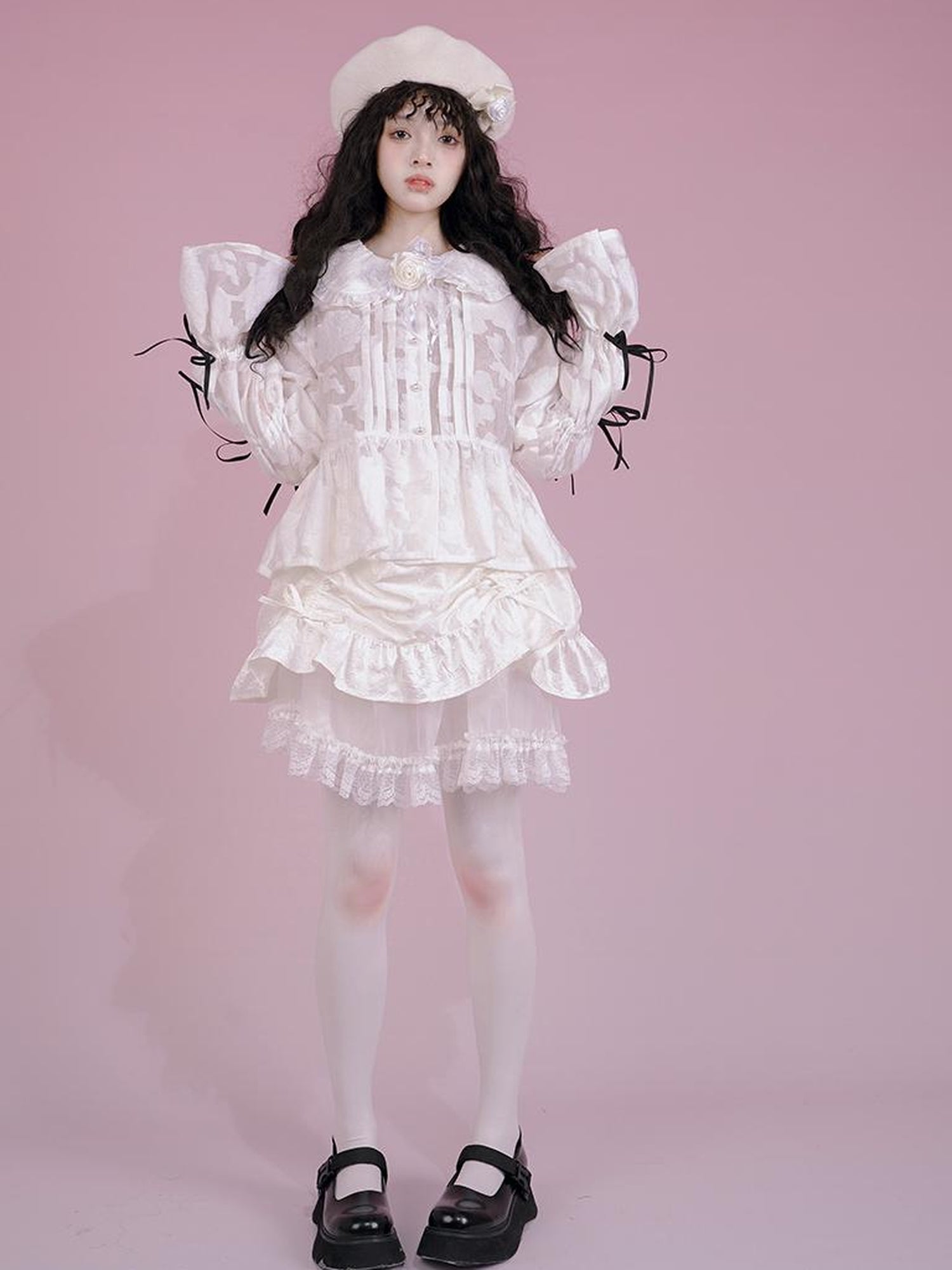 Daytoday Floral Bloom Tulle Layered Mini Skirt Set