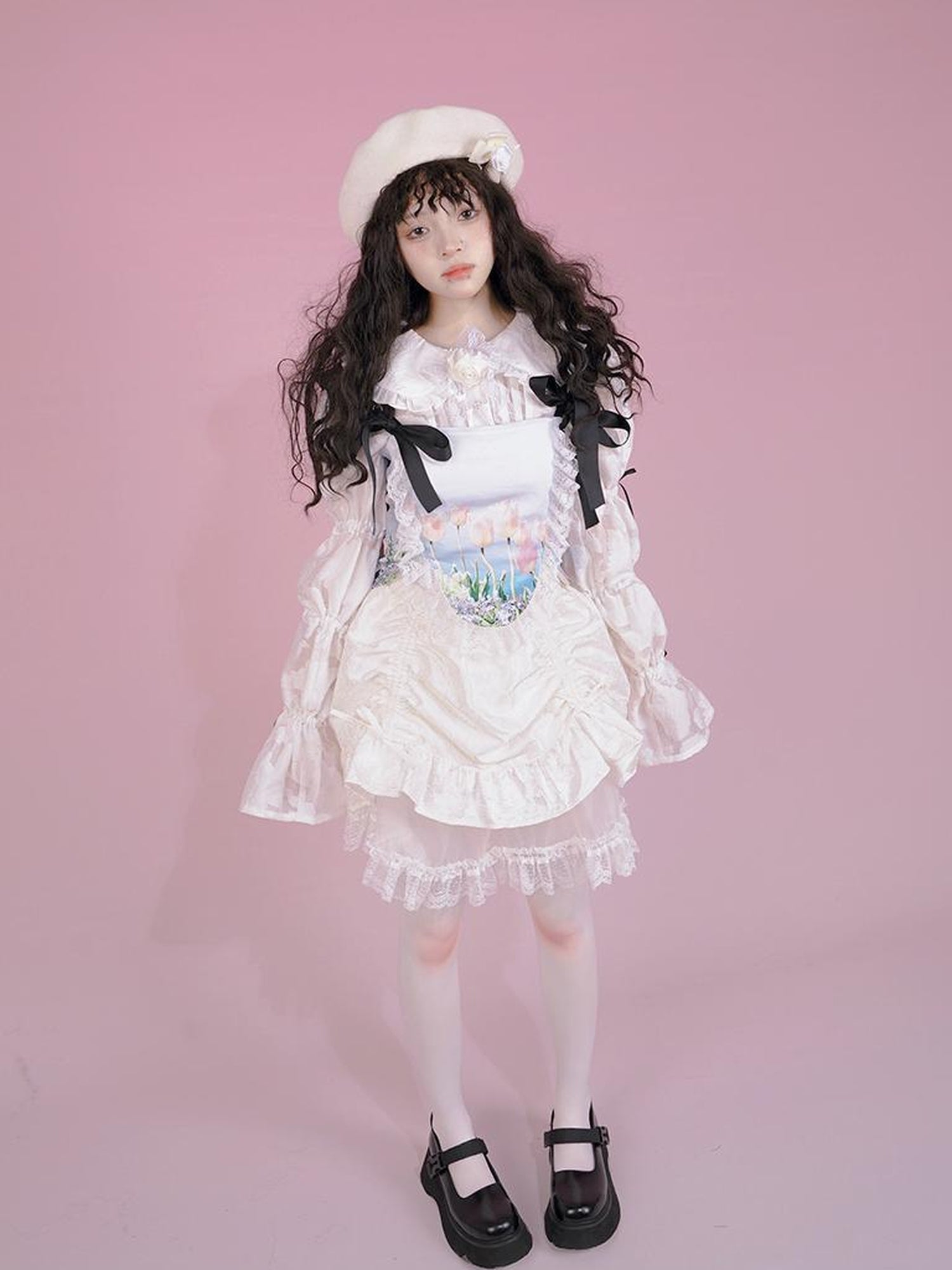 Daytoday Floral Bloom Tulle Layered Mini Skirt Set