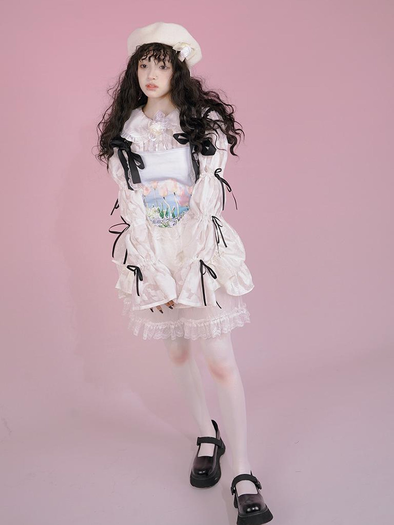 Daytoday Floral Bloom Tulle Layered Mini Skirt Set