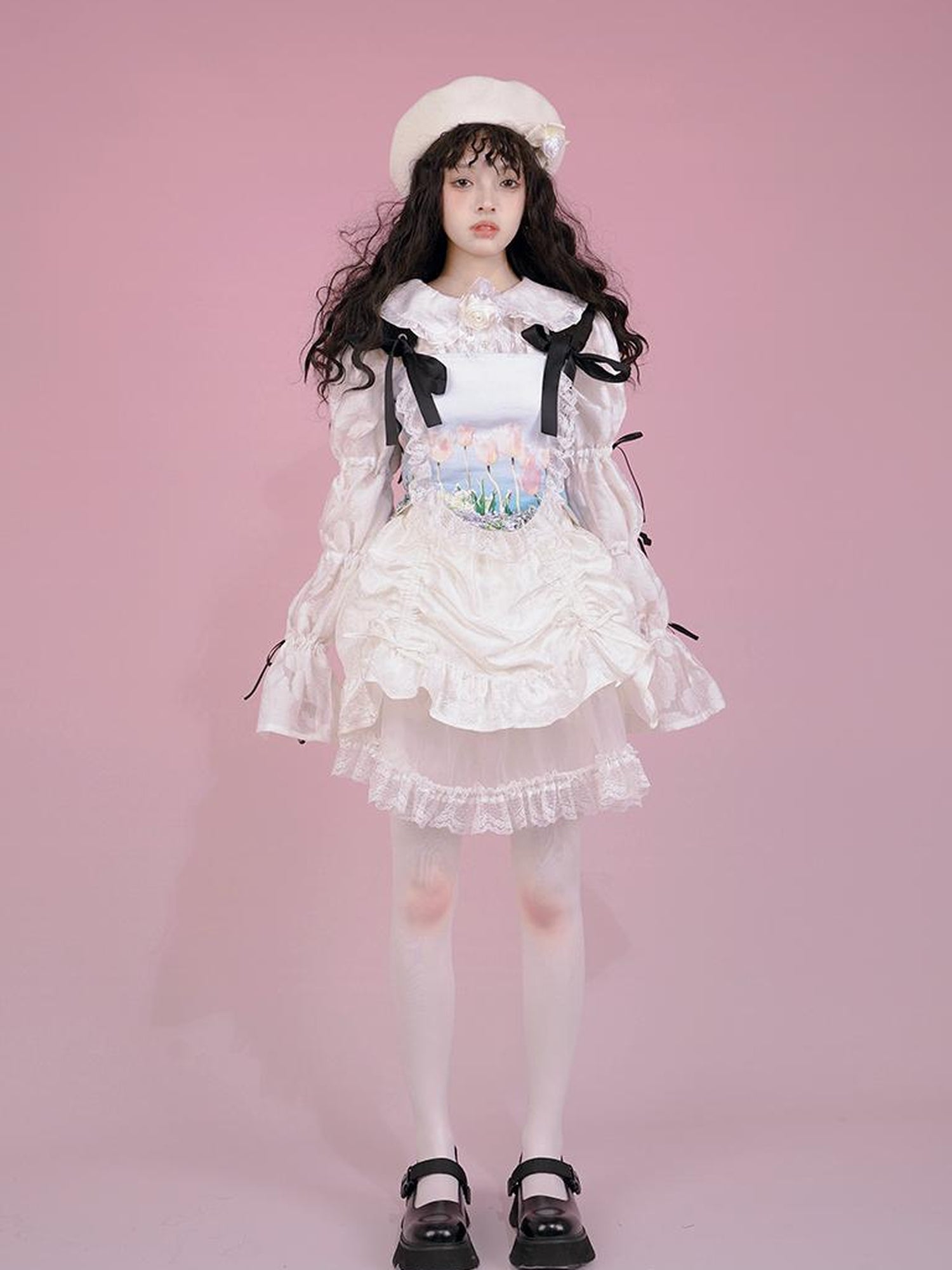 Daytoday Floral Bloom Tulle Layered Mini Skirt Set