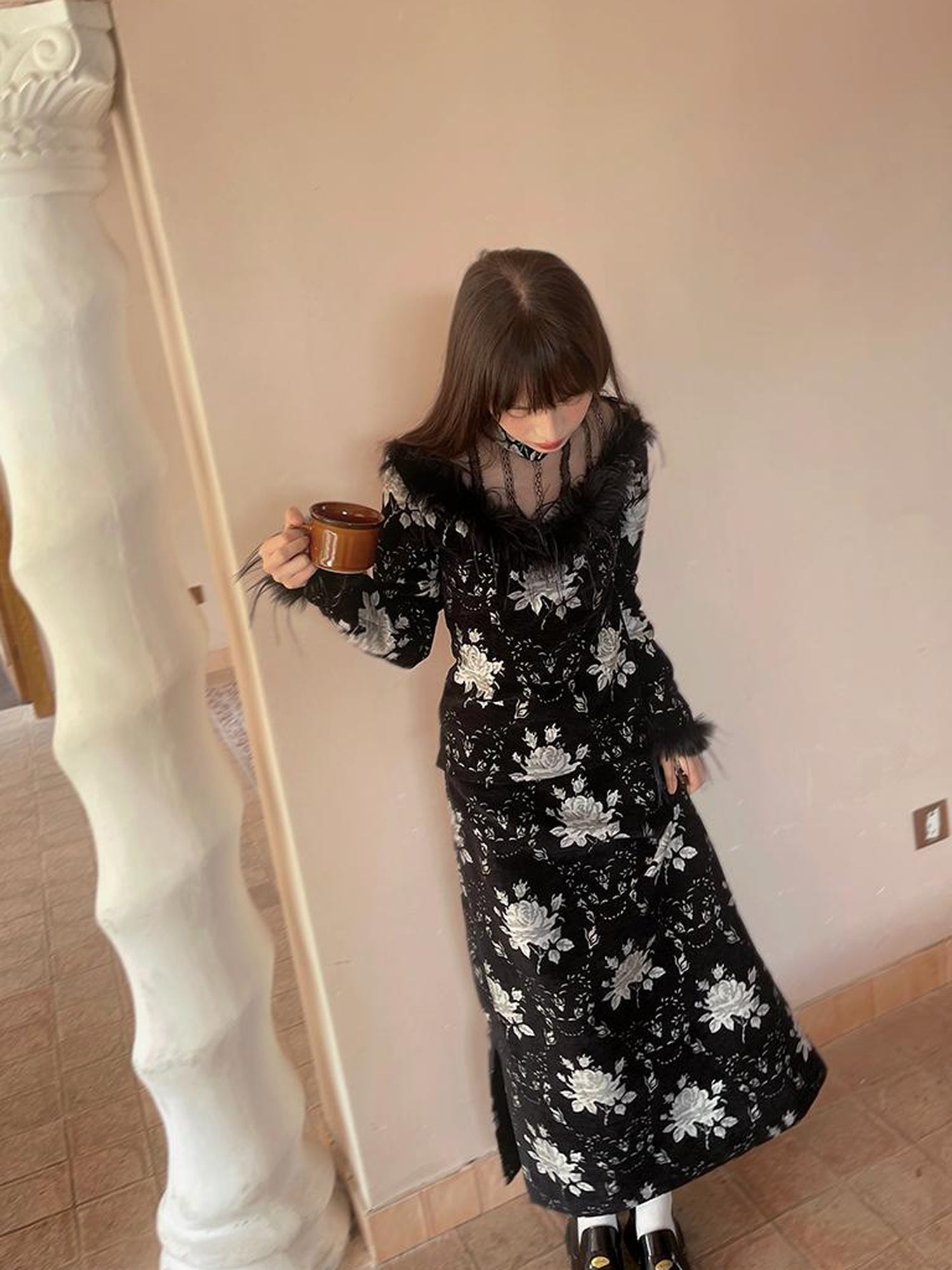 Daytoday Floral Embroidered Lace Qipao Blouse