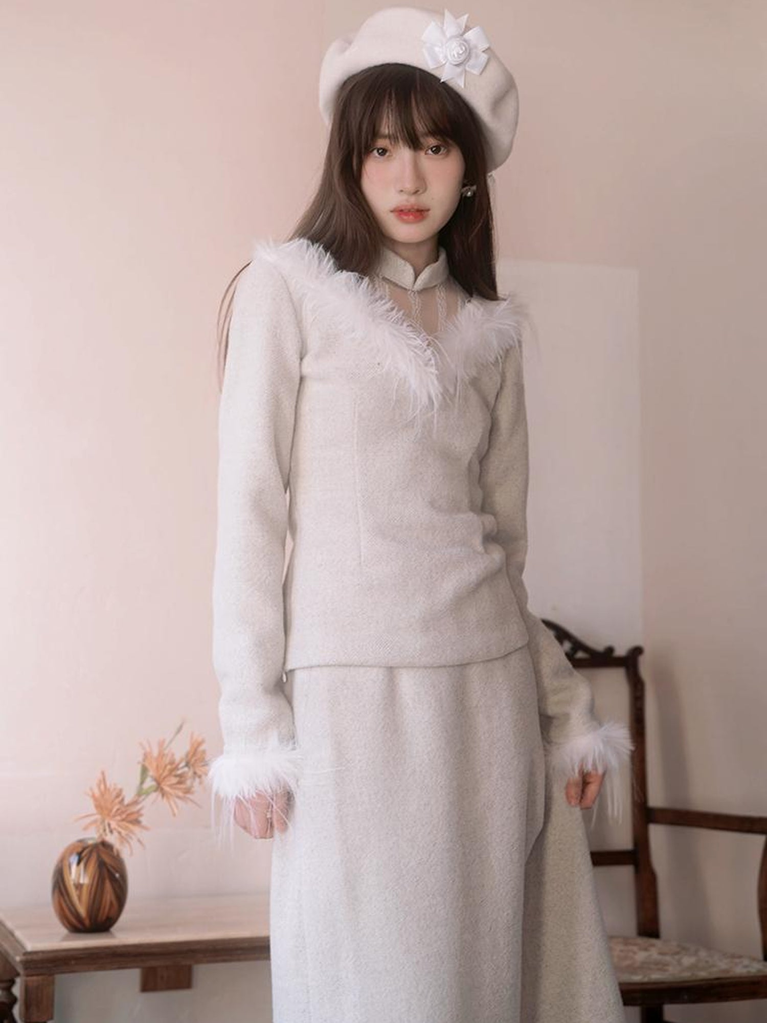 Daytoday Floral Embroidered Lace Qipao Blouse