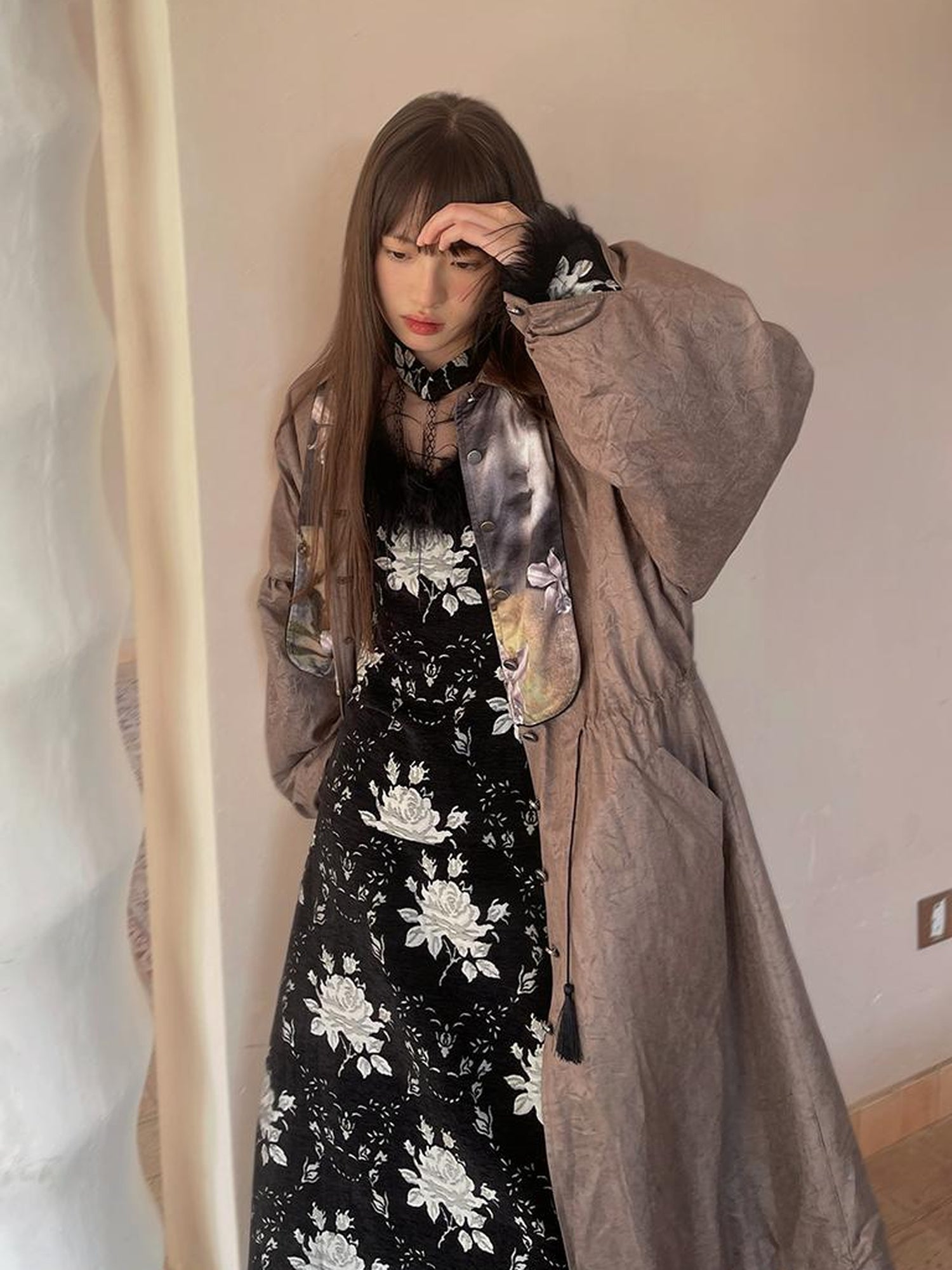 Daytoday Floral Embroidered Lace Qipao Blouse