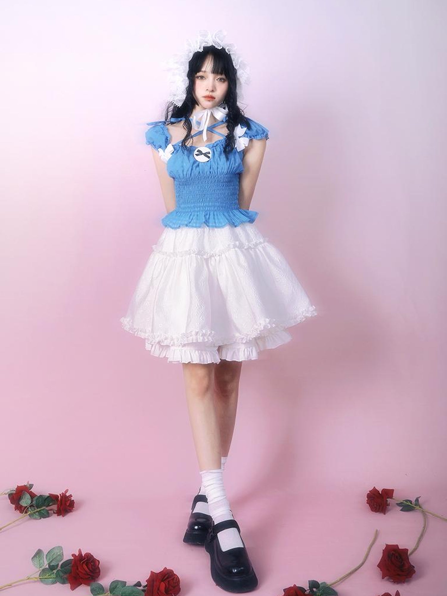 Daytoday Floral Tulle A Line Skirt with Elastic Waist