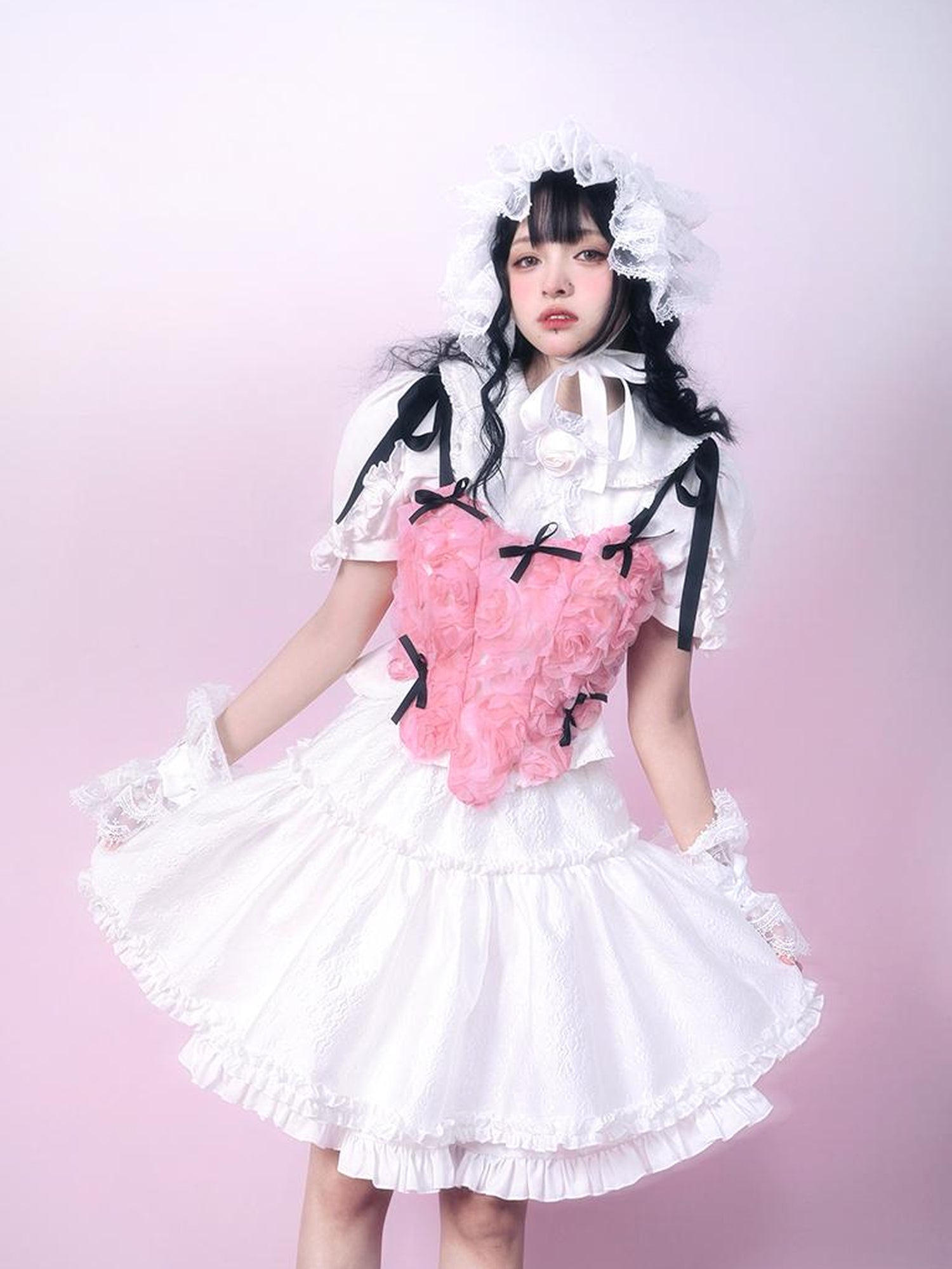 Daytoday Floral Tulle A Line Skirt with Elastic Waist