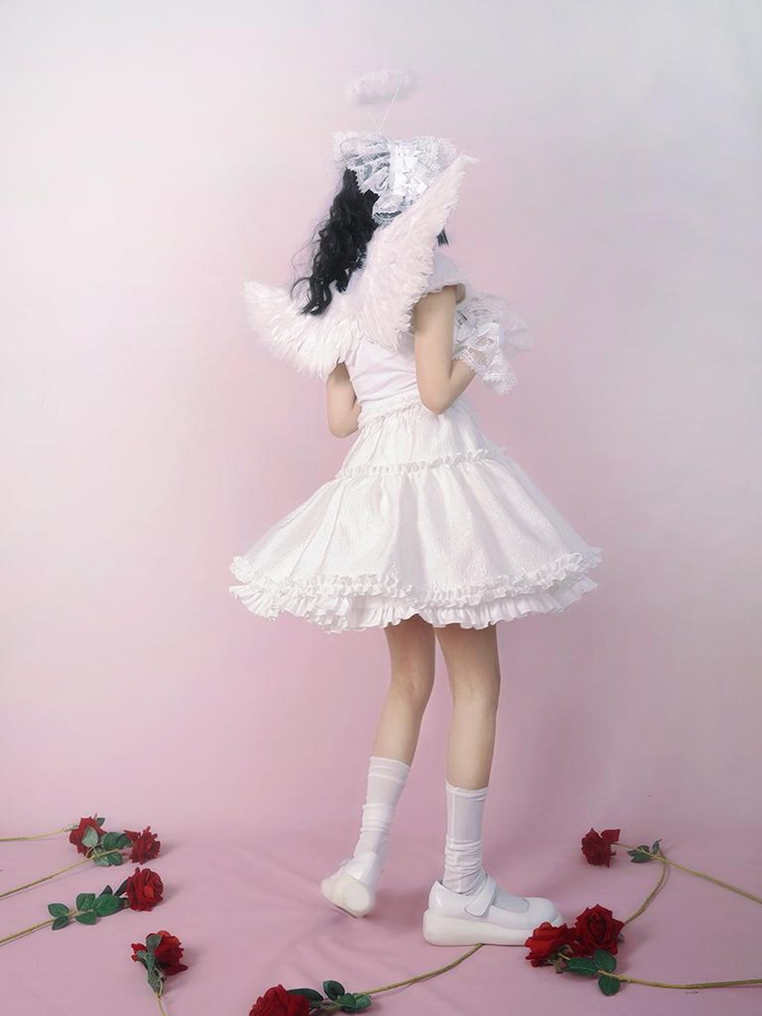 Daytoday Floral Tulle A Line Skirt with Elastic Waist