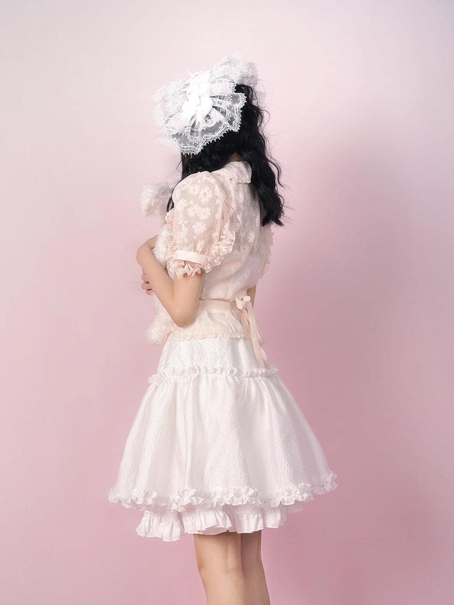Daytoday Floral Tulle A Line Skirt with Elastic Waist