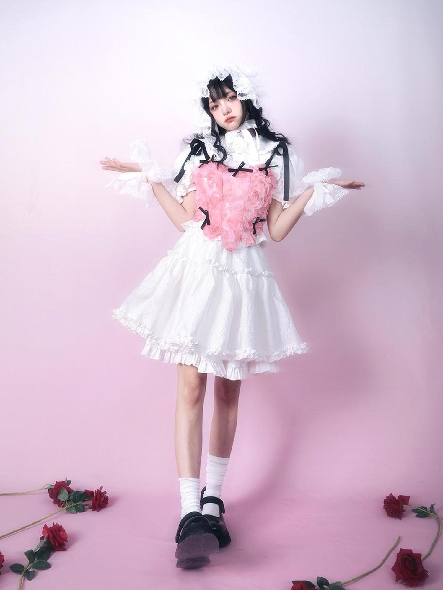 Daytoday Floral Tulle A Line Skirt with Elastic Waist