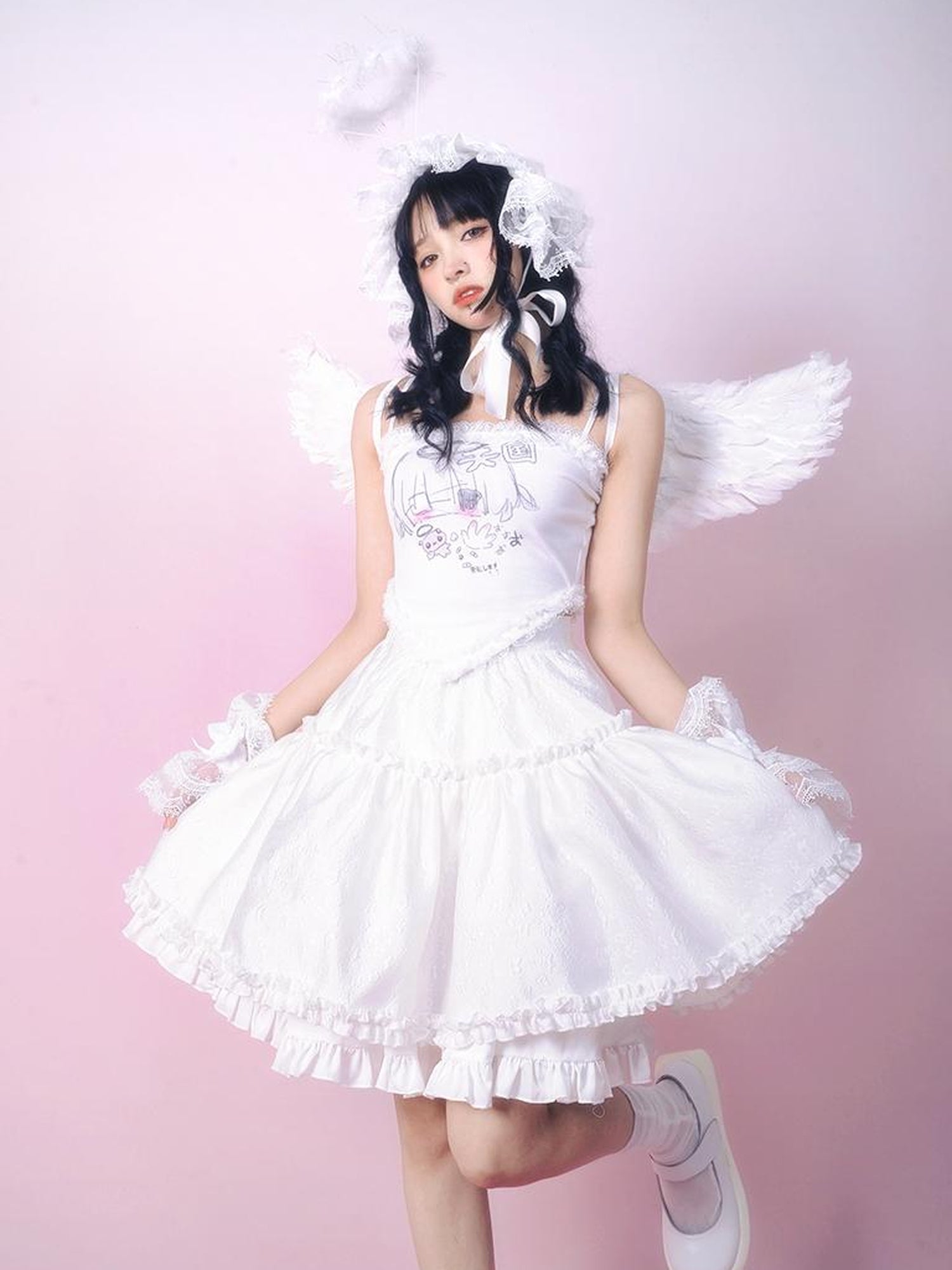 Daytoday Floral Tulle A Line Skirt with Elastic Waist