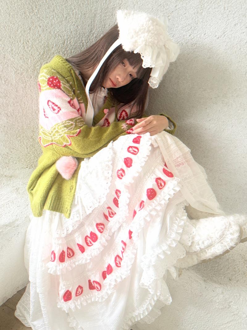 Daytoday Hooded Fair Isle Fruit Jacquard Women&