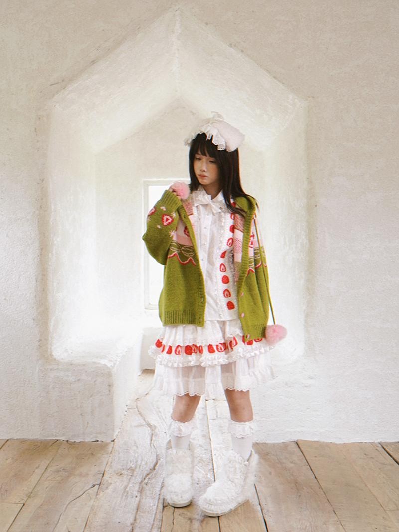 Daytoday Hooded Fair Isle Fruit Jacquard Women&