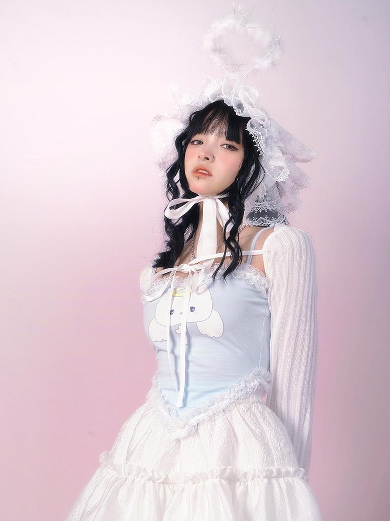 Daytoday Lace Angel Kitty Asymmetrical Cami