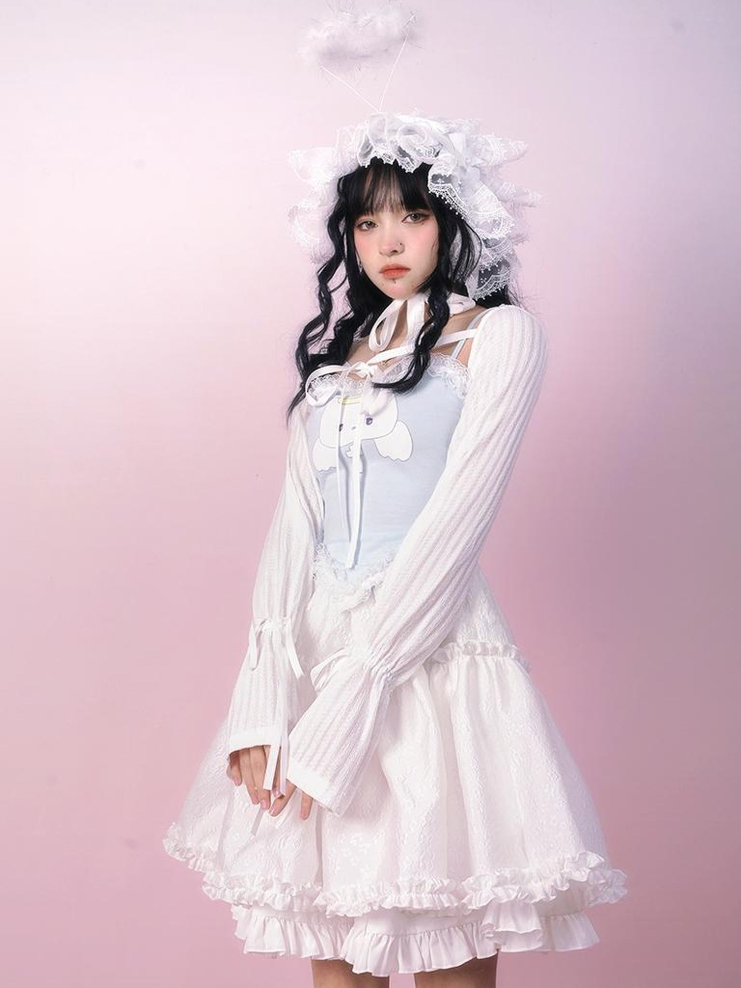 Daytoday Lace Angel Kitty Asymmetrical Cami