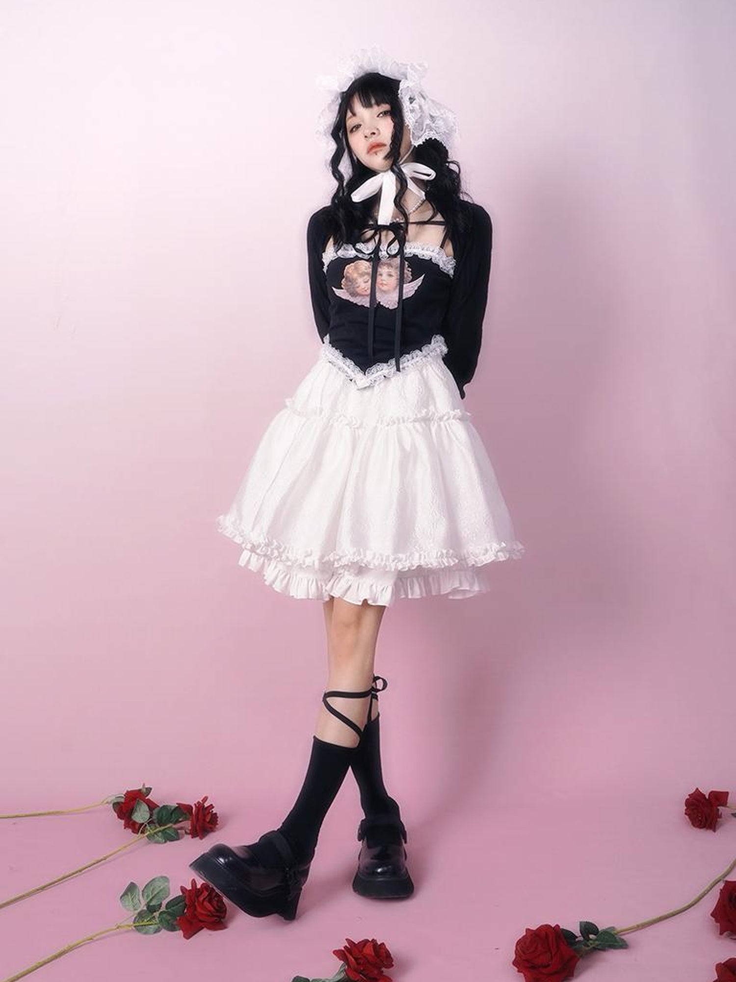 Daytoday Lace Angel Kitty Asymmetrical Cami