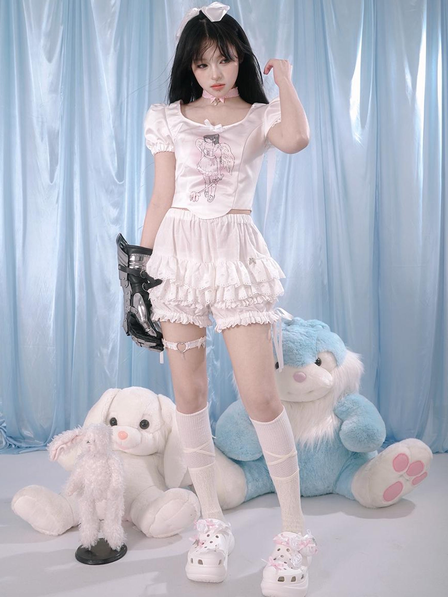 Daytoday Lace Trim Cotton Ballet Shorts With Lining