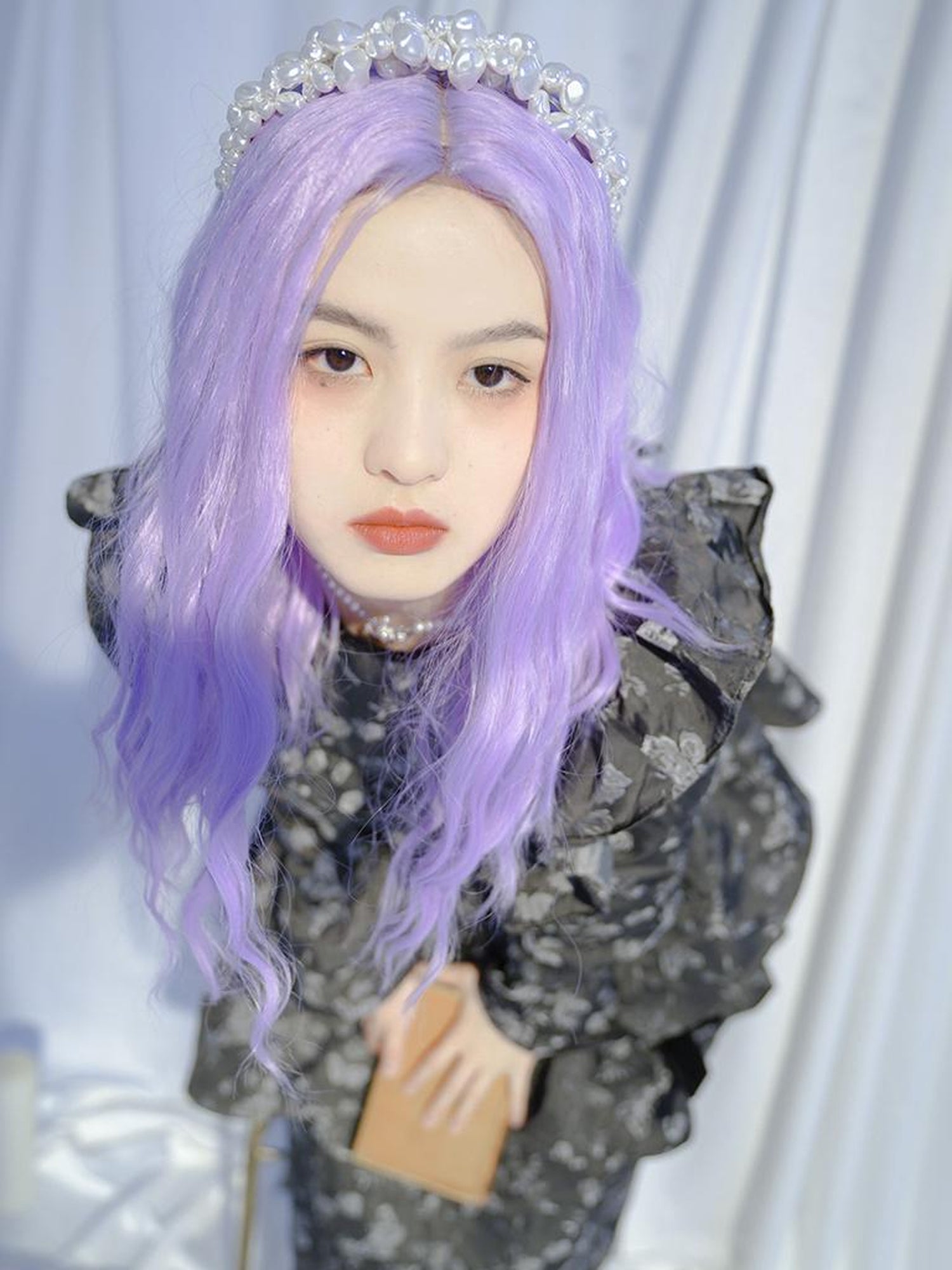 Daytoday Love Is Horrible Butterfly Jacquard Lace Plaid Long Sleeve Dress