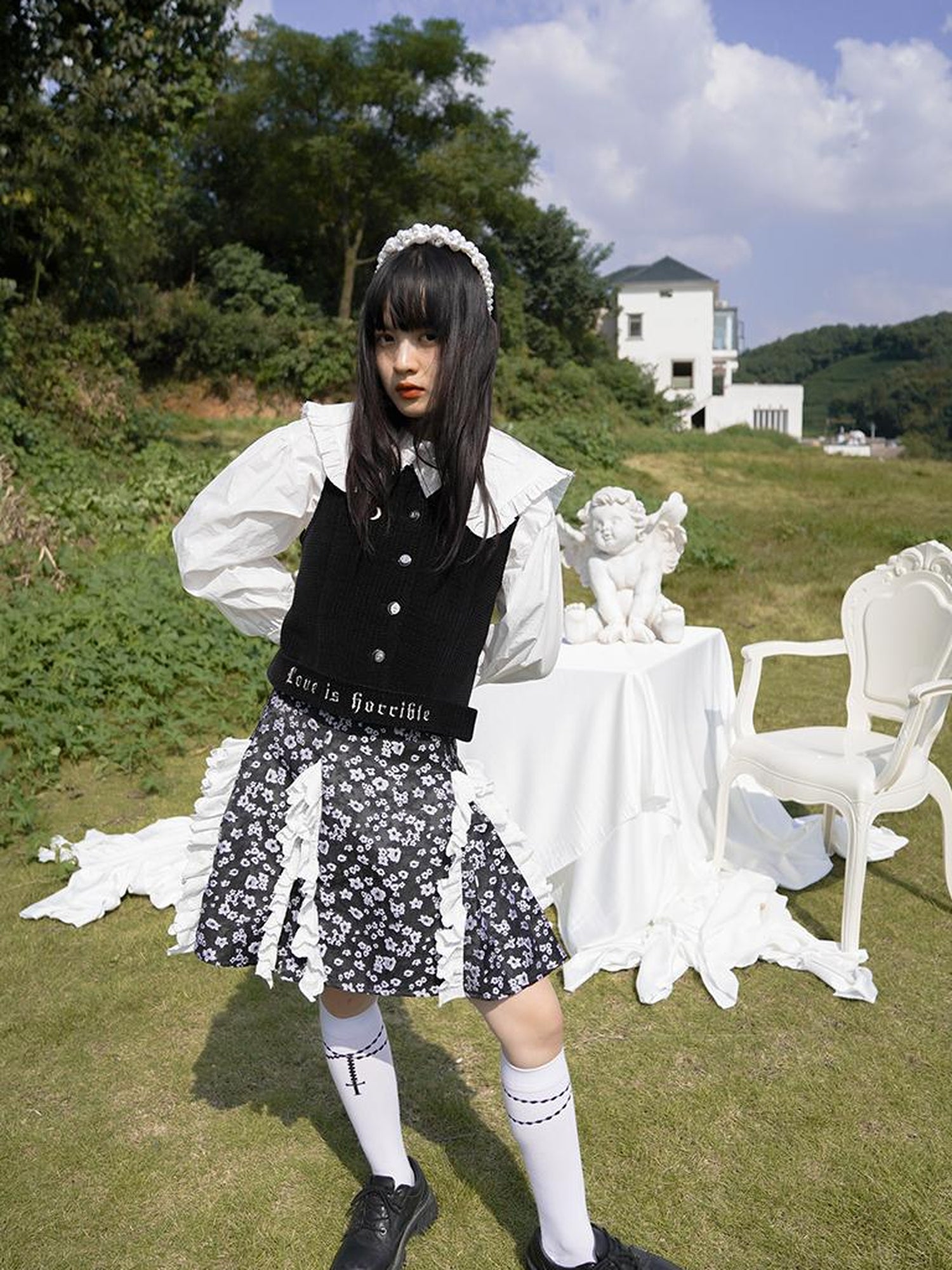 Daytoday Love Is Horrible Floral Lace Blouse