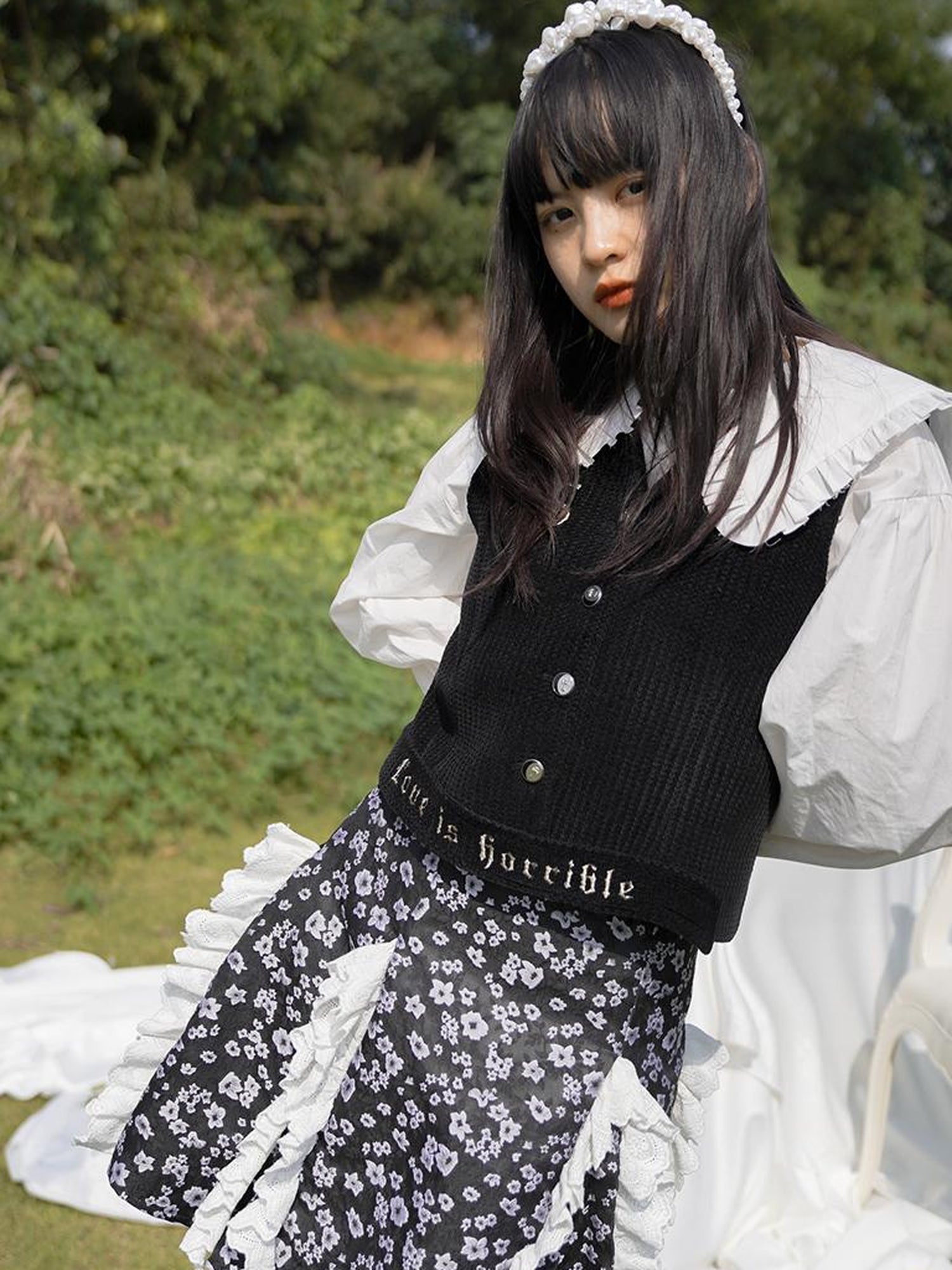 Daytoday Love Is Horrible Floral Lace Blouse