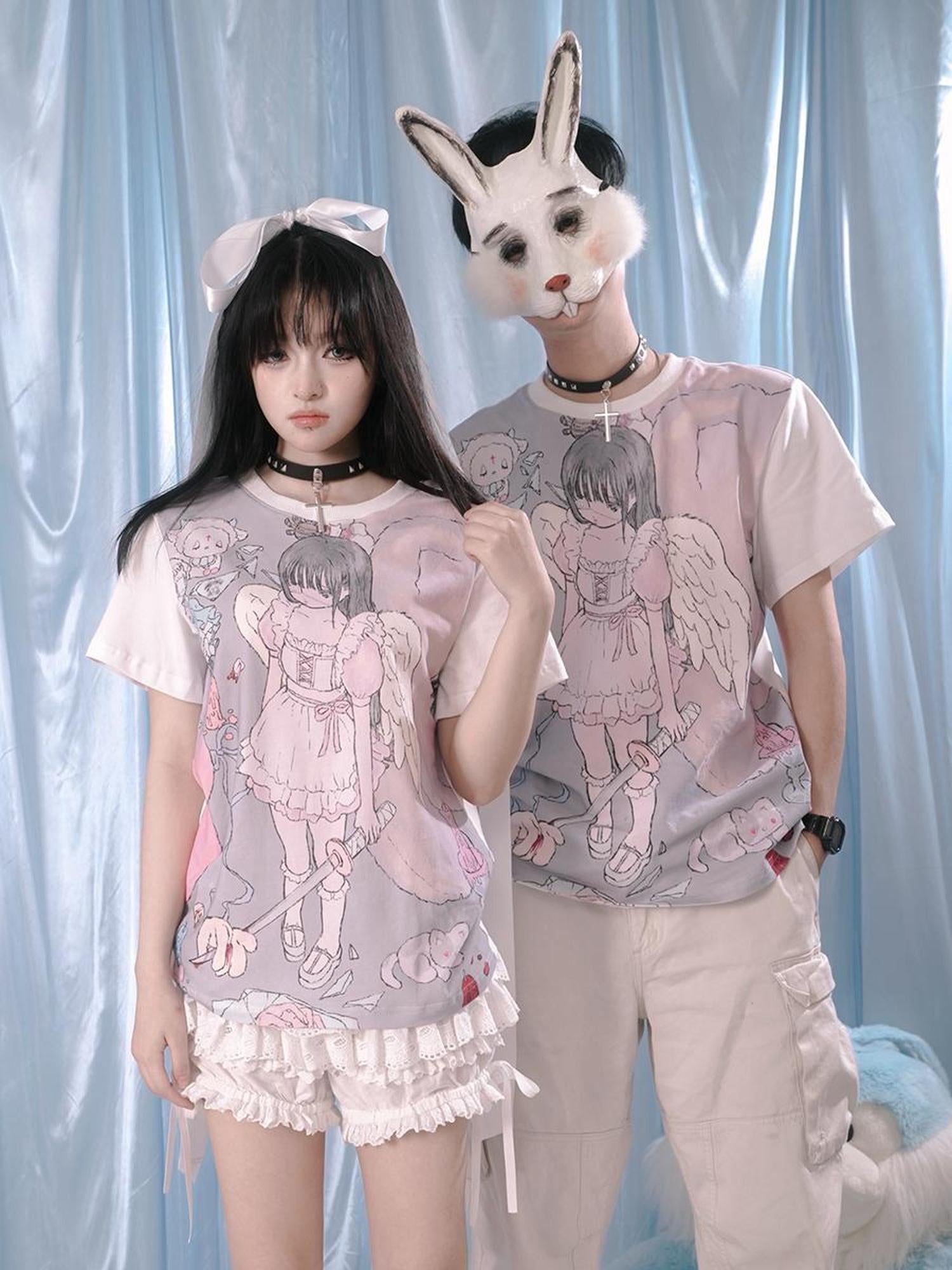 Daytoday Milky Hearts Angel Print T-Shirt