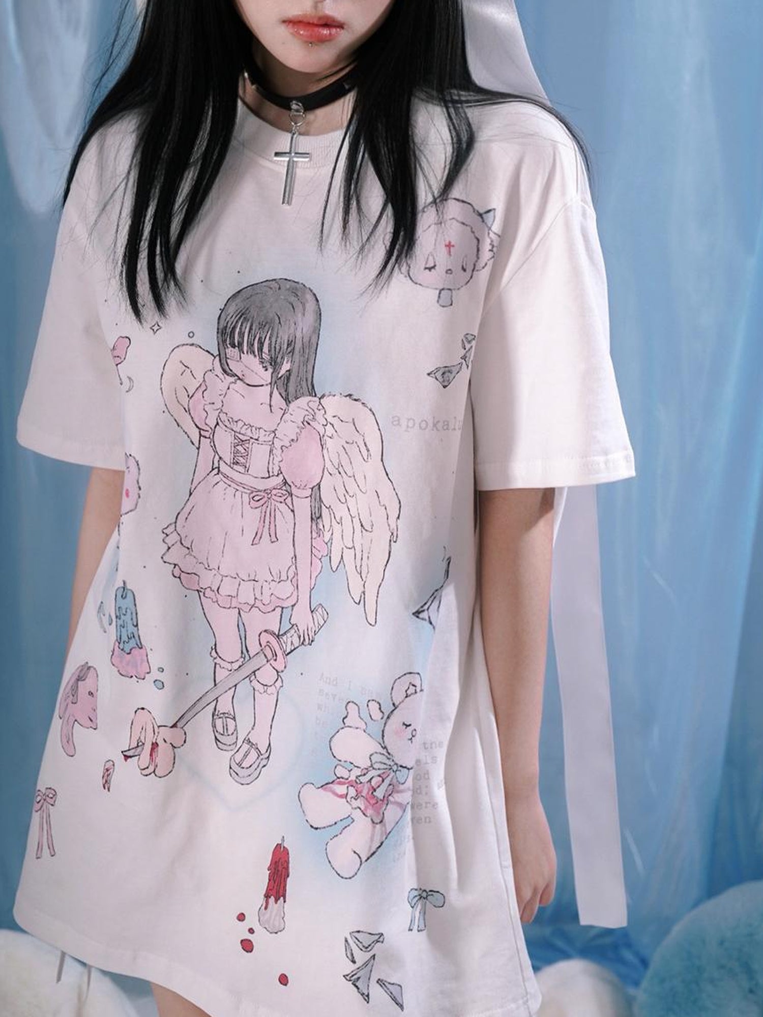 Daytoday Milky Hearts Angel Print T-Shirt