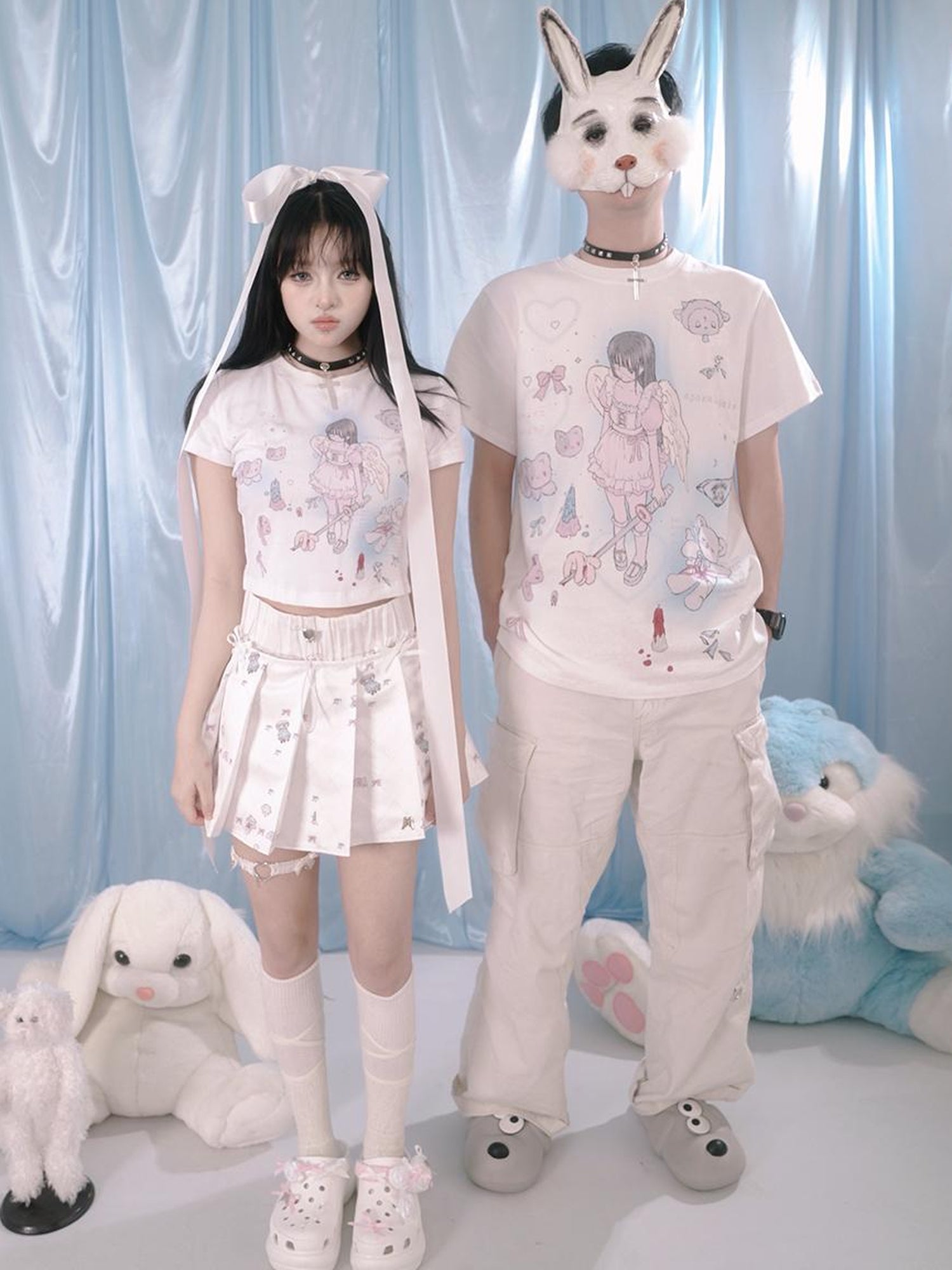 Daytoday Milky Hearts Angel Print T-Shirt