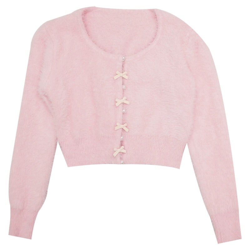 Daytoday_Pearl_Bow_Short_Knit_Cardigan_Pure_Color_Versatile_MISSTT