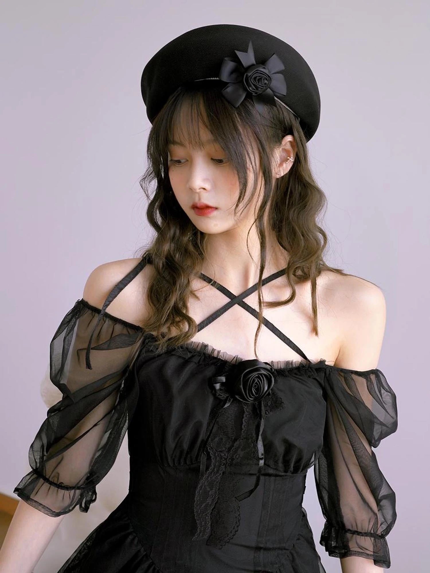 Roses Ribbons Artist Beret