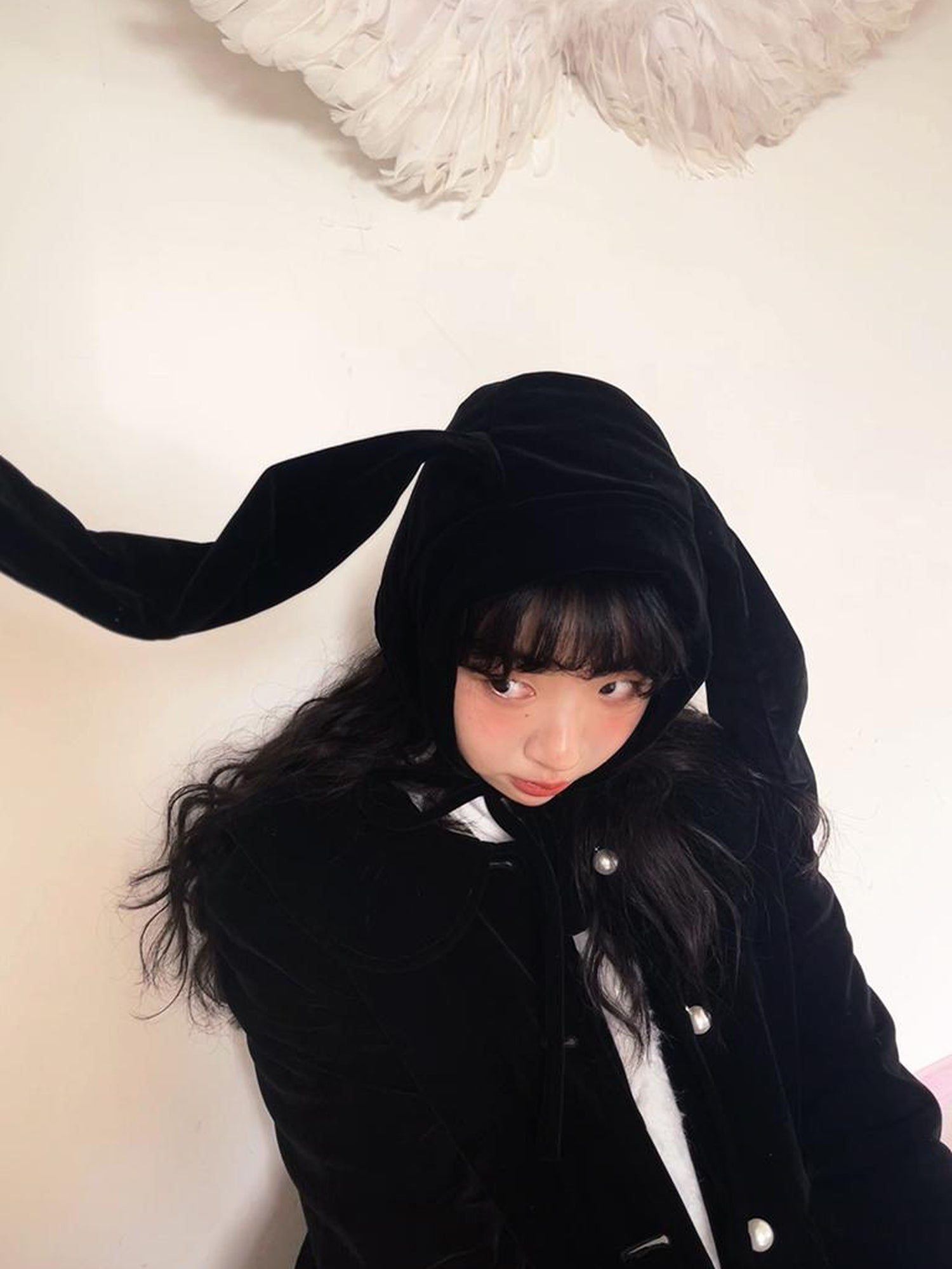 Daytoday Soft Plush Bow Trimmed Bunny Ear Winter Hat