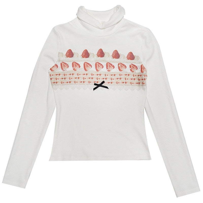 Daytoday_Strawberry_Cake_Print_High_Neck_Slim_Fit_Women&