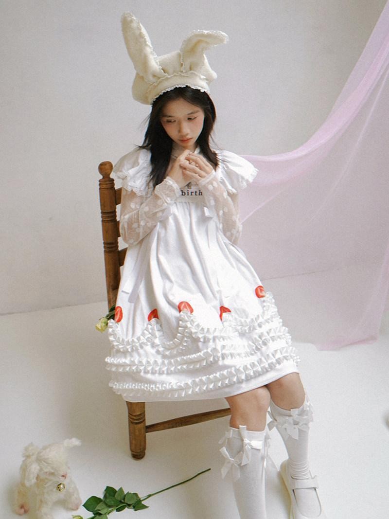 Daytoday Strawberry Print Elastic Waist Removable Straps Women&