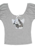 The Cat And The Angel Cotton Tee V Neck T Shirt Long Sleeve
