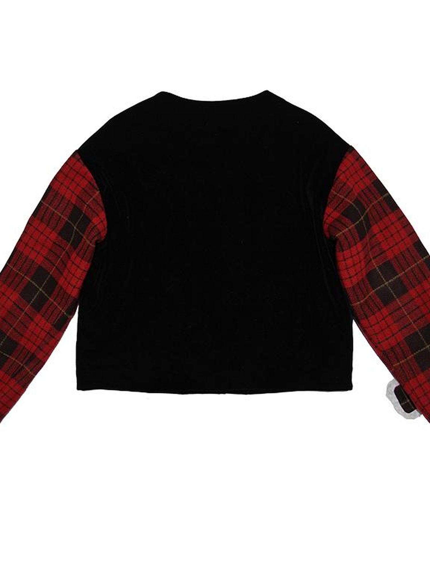 Daytoday Velvet Bow Plaid Christmas Short Coat