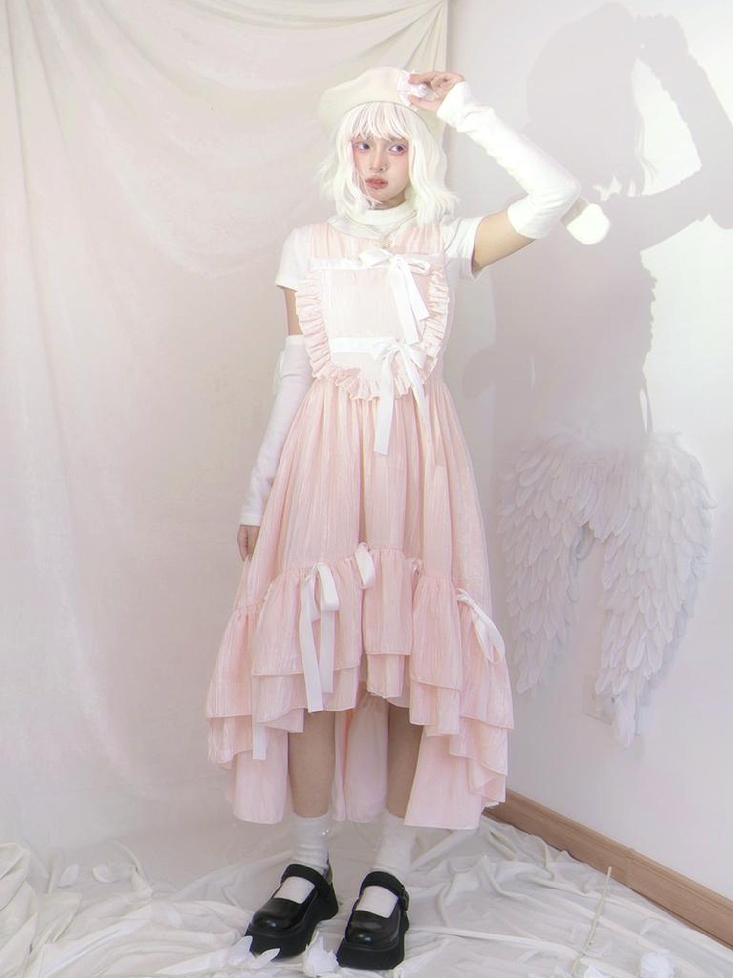 Daytoday Velvet Bow Plaid Christmas Vest Long Dress