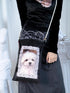Daytoday Velvet Mini Crossbody Bag With Angel Lamb Oyster Puppy Print