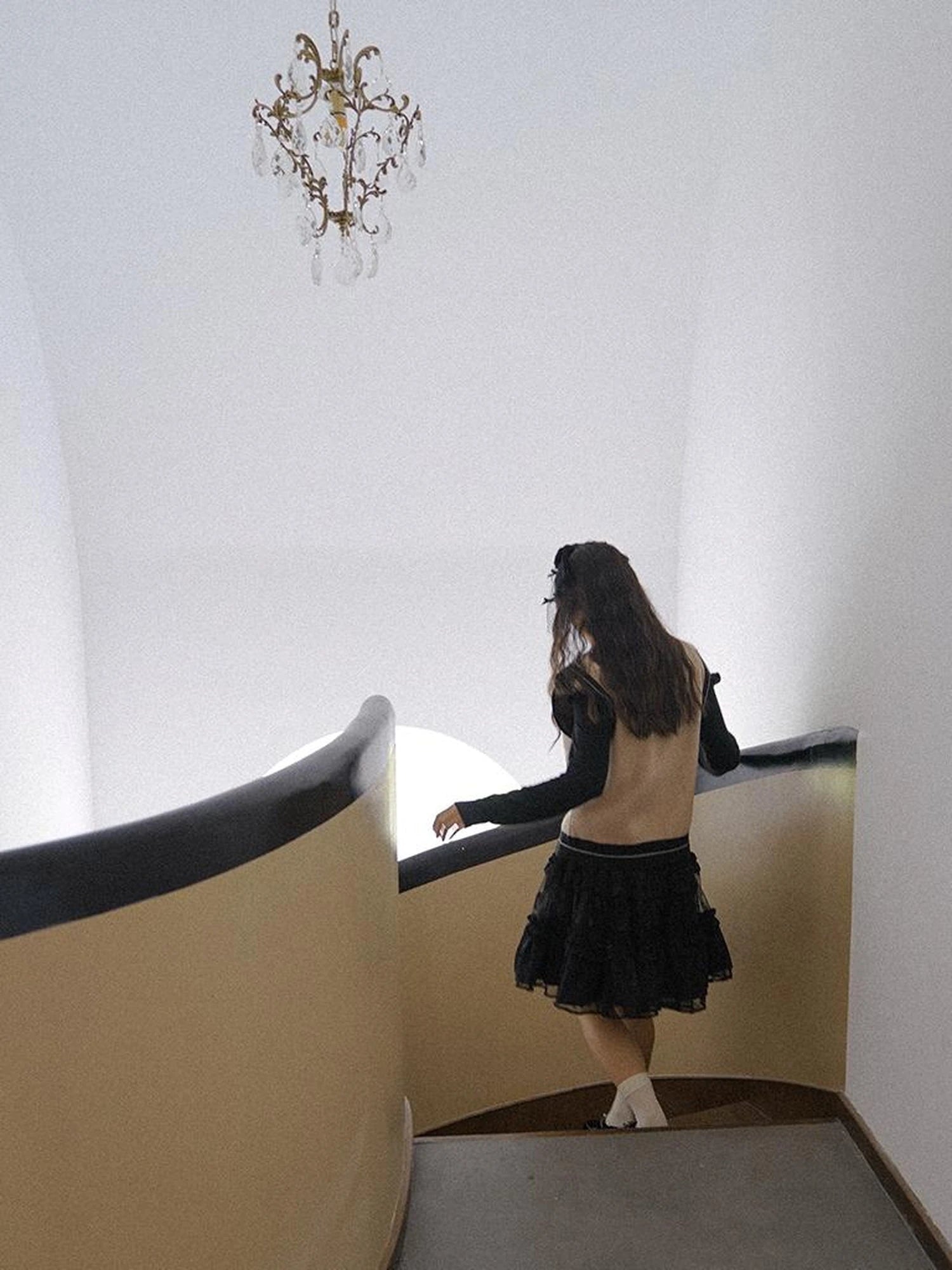 Vintage Angel Print Knit Vest Purple Khaki V Neck Long Sleeve