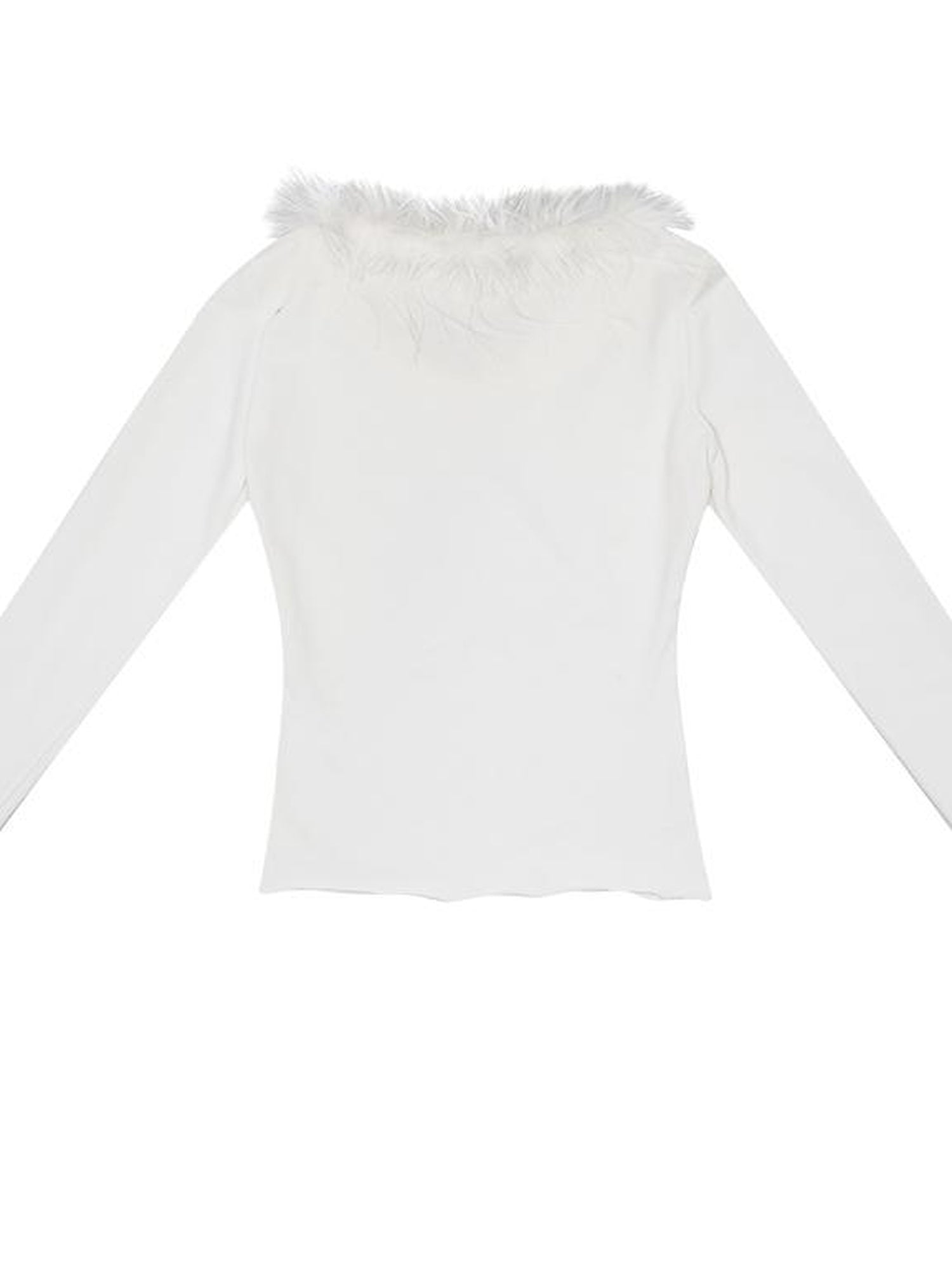 Daytoday Vintage Angel Print T Shirt With Fur Collar