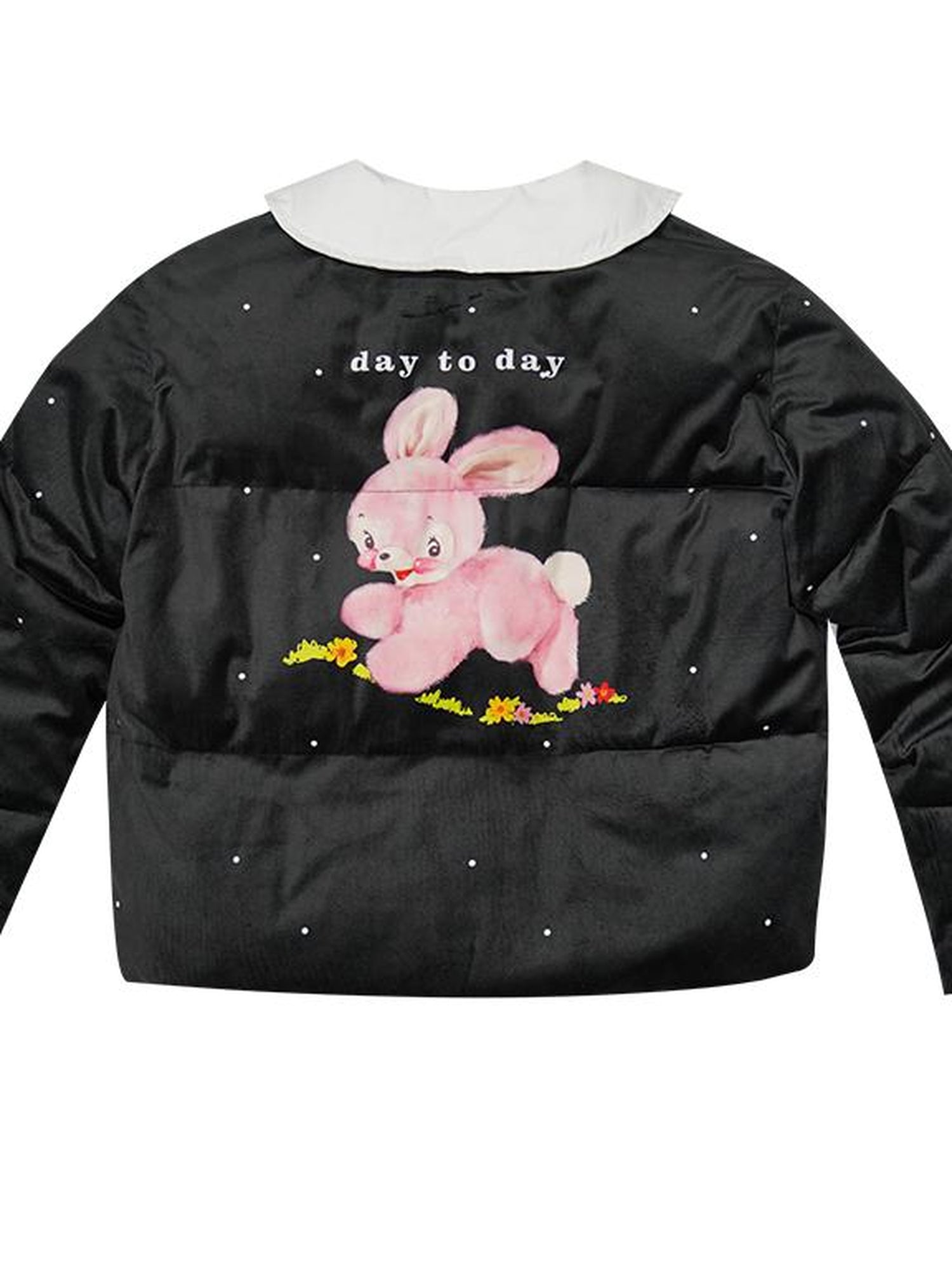 Daytoday Vintage Bow Dot Print Teddy Jacket