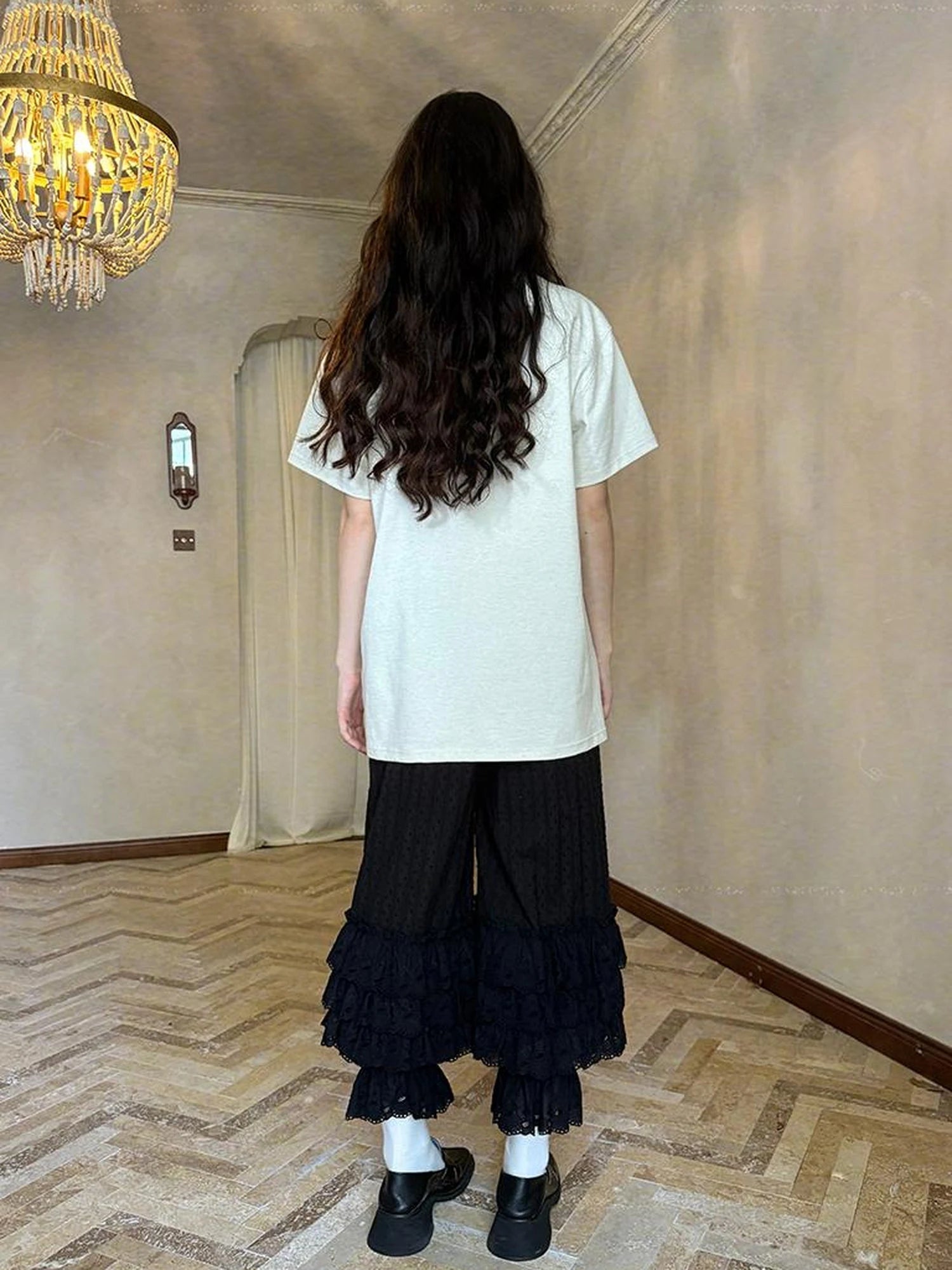 Vintage Doll Print Loose T Shirt