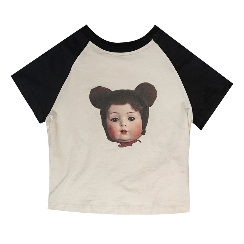 Daytoday_Vintage_Doll_Print_Teddy_Bear_Patch_Short_Sleeve_Tee_MISSTT