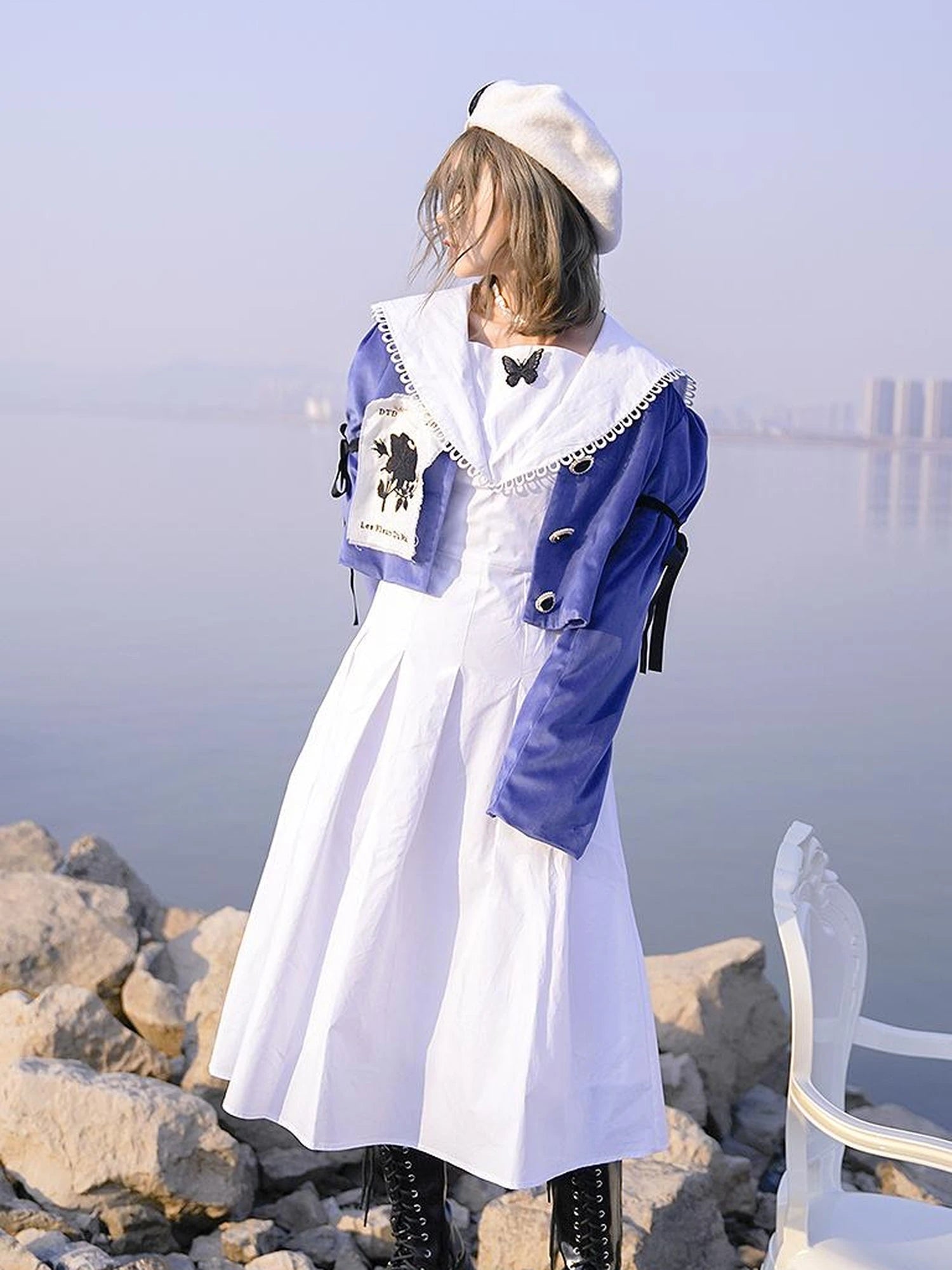 Vintage Eye Flower Embroidery Brooch