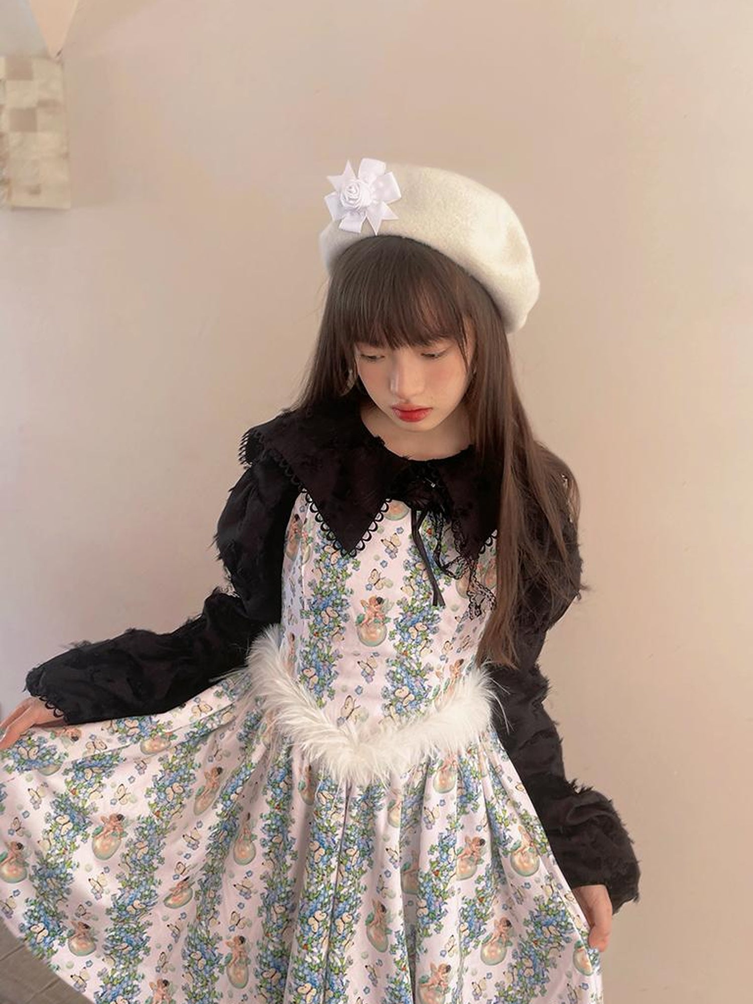 Daytoday Vintage Lace Puff Sleeve Blouse Oversized Fit