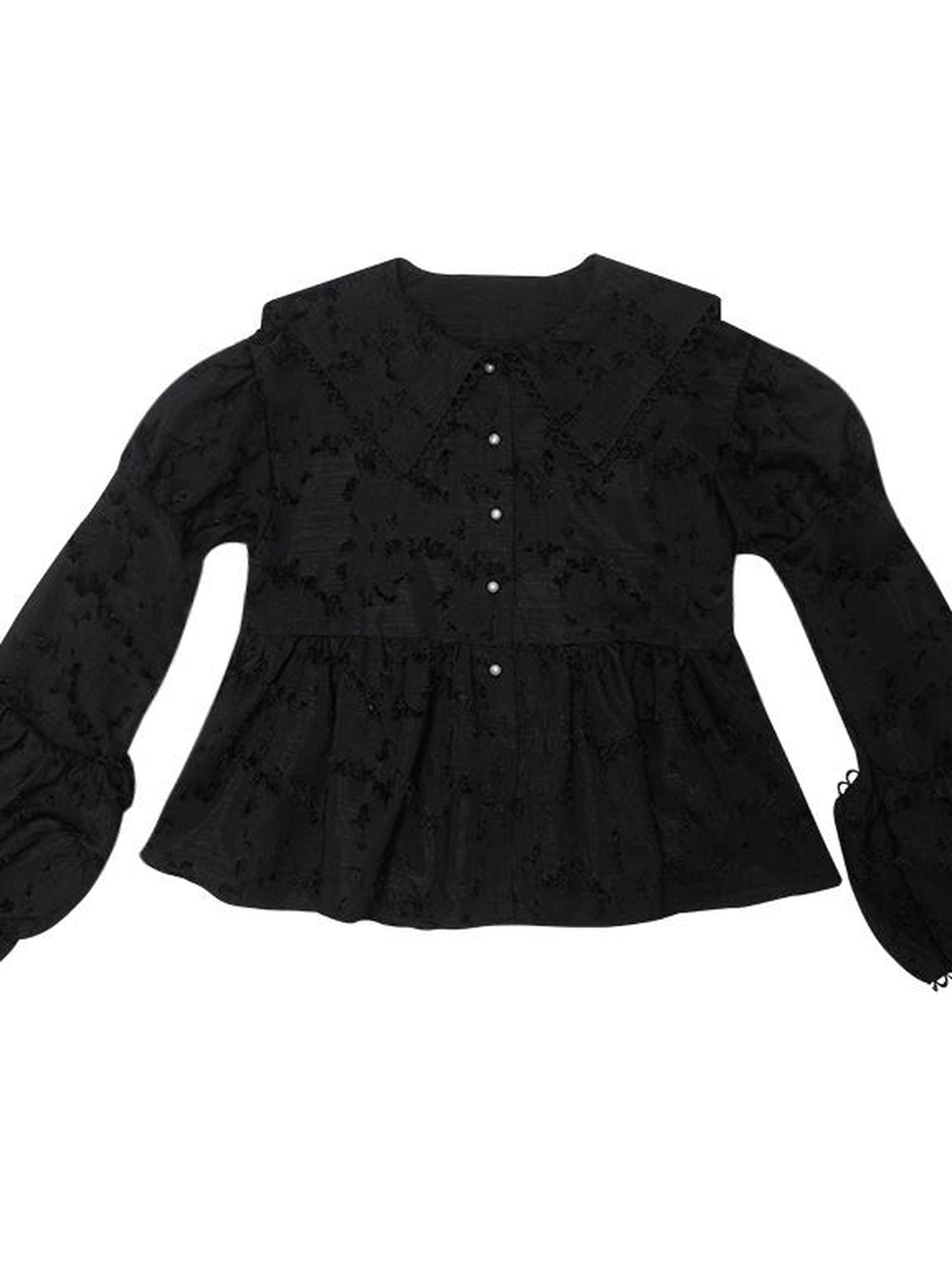 Daytoday Vintage Lace Puff Sleeve Blouse Oversized Fit