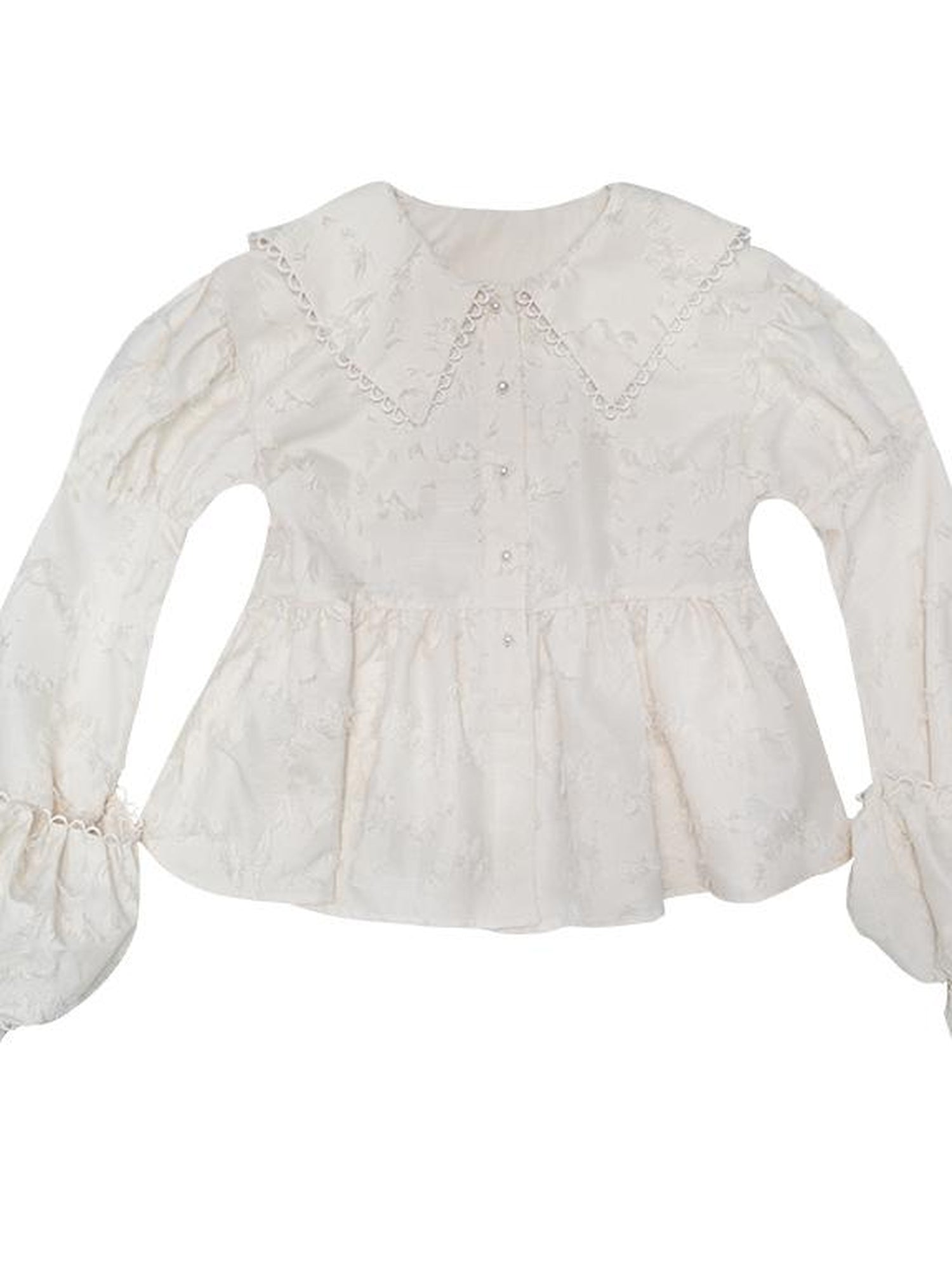 Daytoday Vintage Lace Puff Sleeve Blouse Oversized Fit