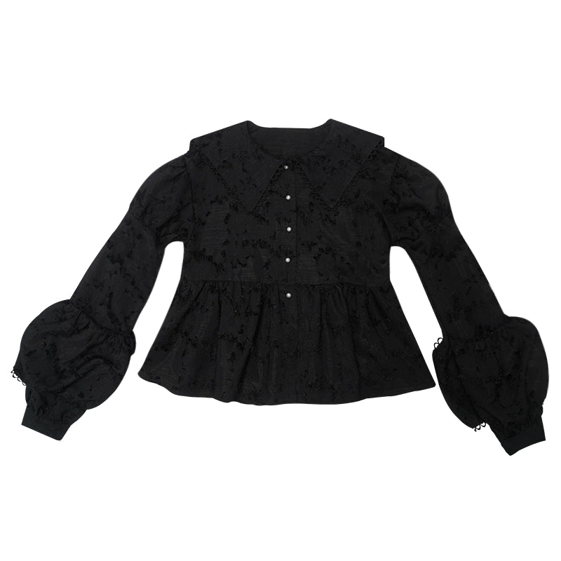 Daytoday_Vintage_Lace_Puff_Sleeve_Blouse_Oversized_Fit_MISSTT
